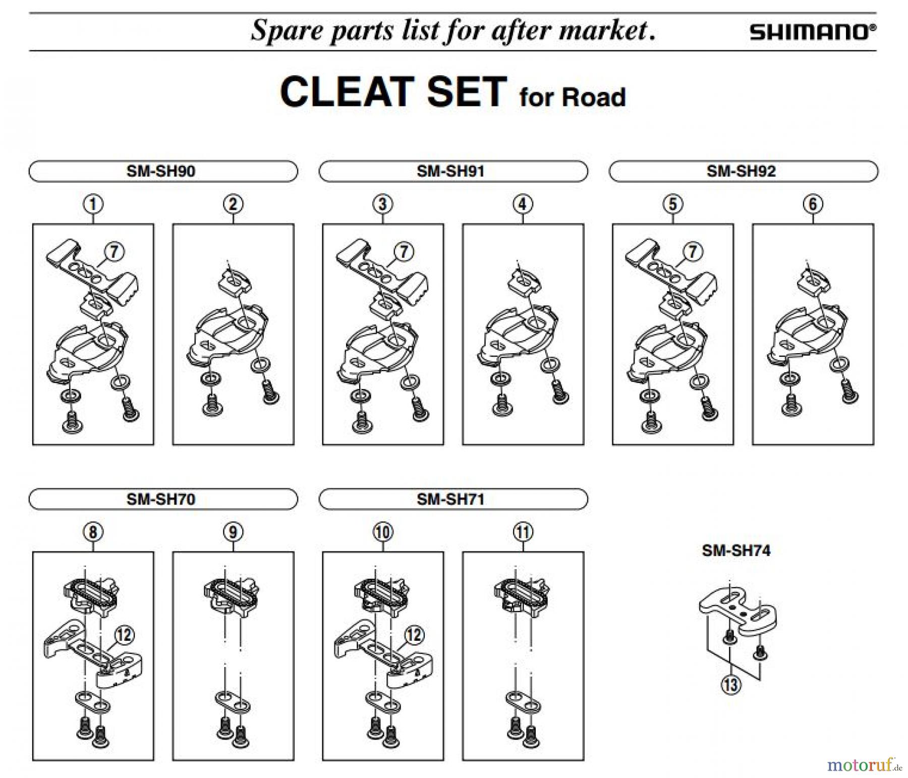  Shimano PD Pedal - Pedale Cleat-Set-For-Road