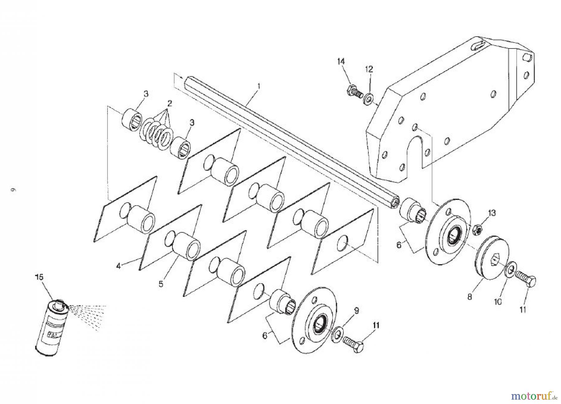 Tielbürger Vertikutierer TV 380 BS Klingen und Welle