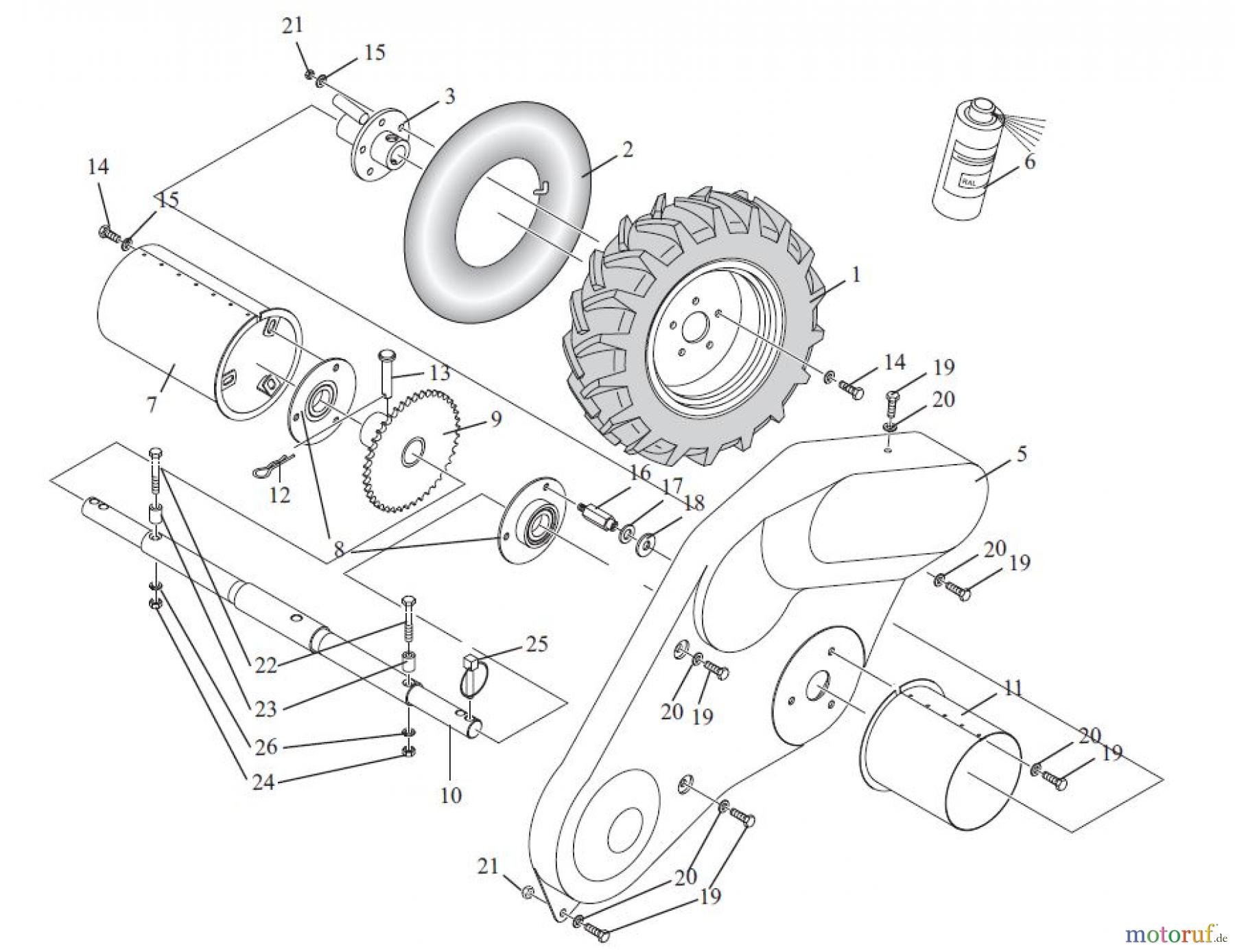  Tielbürger Wiesenmäher t70 Achse