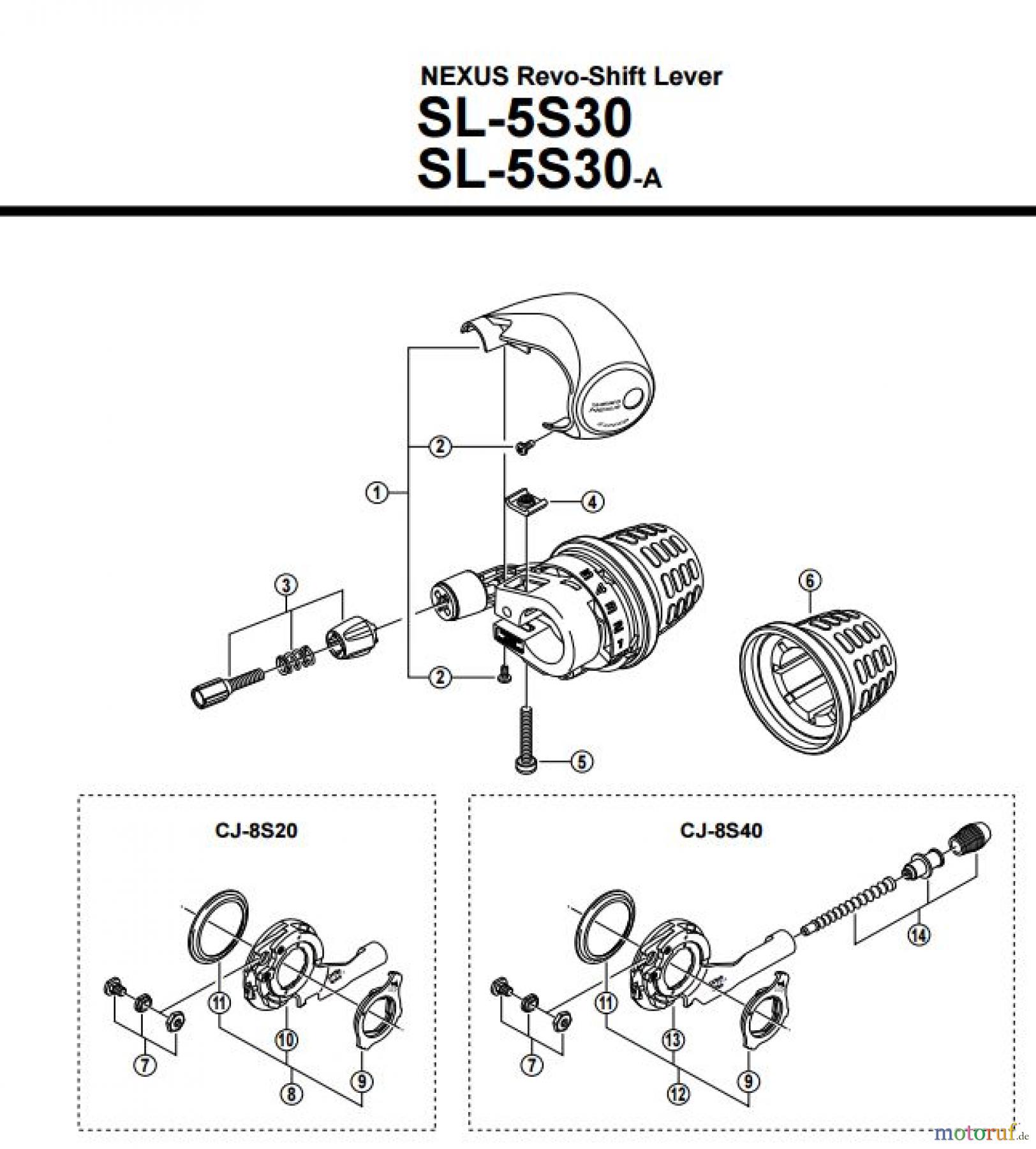 Shimano SL Shift Lever - Schalthebel SL-5S30, SL-5S30-A