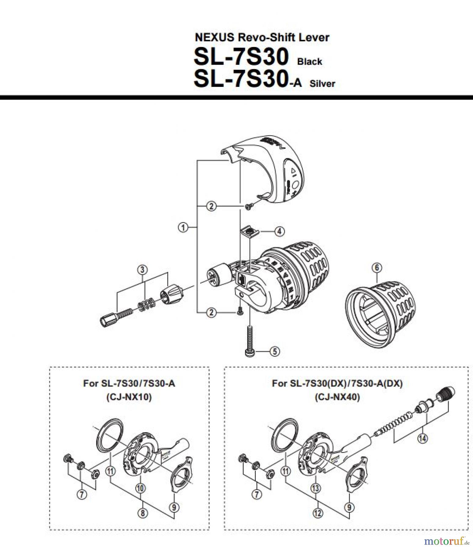 Shimano SL Shift Lever - Schalthebel SL-7S30, SL-7S30-A