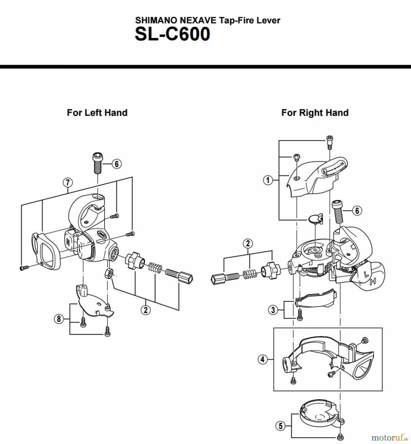 Shimano SL Shift Lever - Schalthebel SL-C600 SHIMANO NEXAVE Tap-Fire Lever