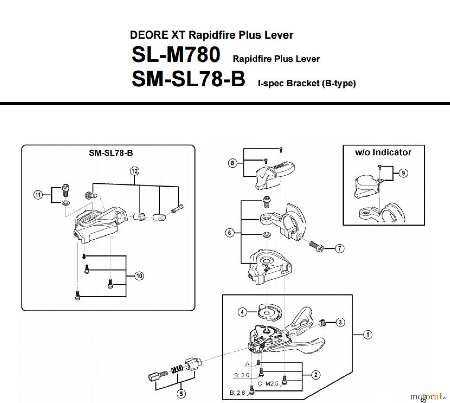 Shimano SL Shift Lever - Schalthebel SL-M780-3183A DEORE XT Rapidfire Plus Lever