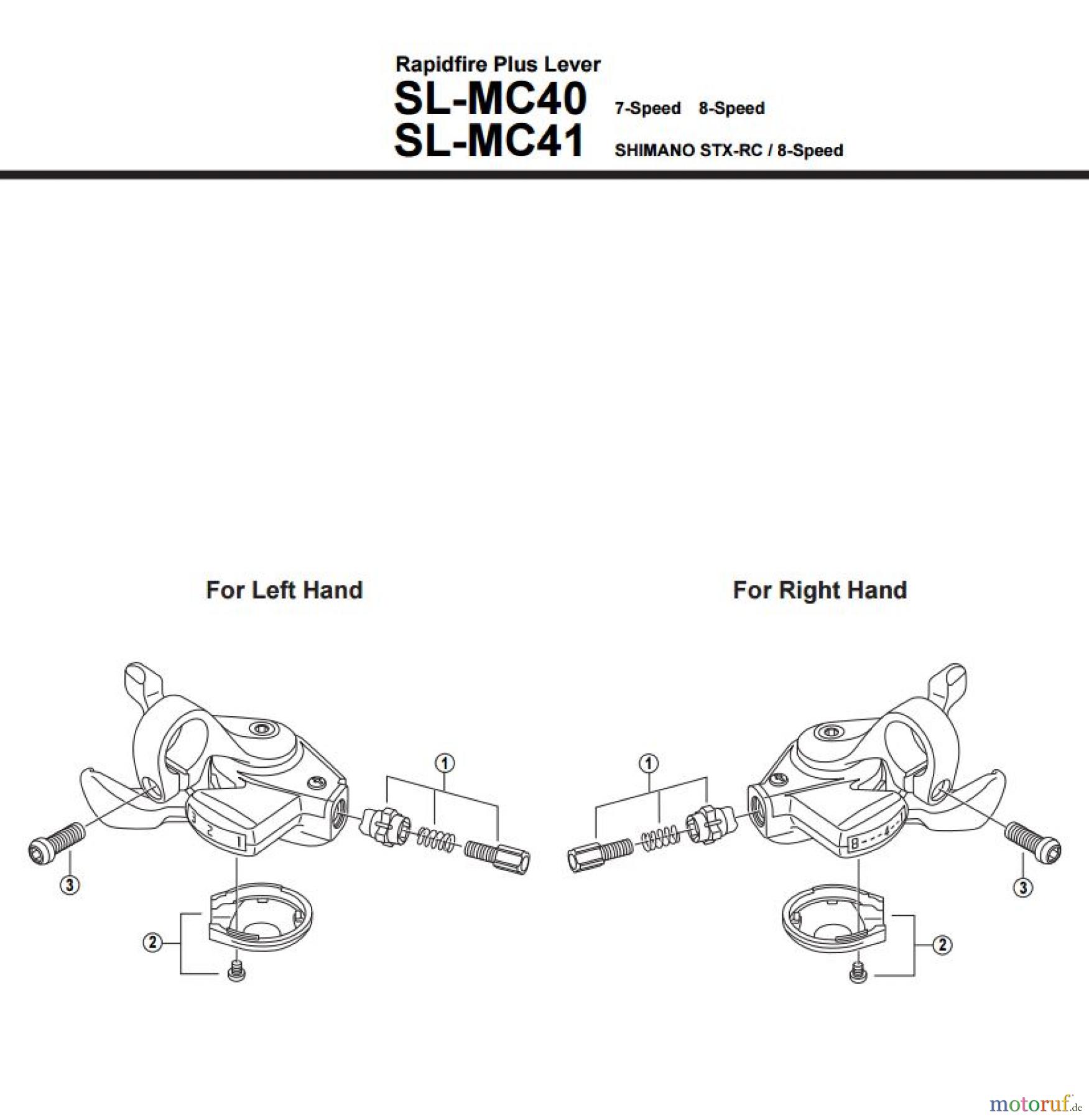 Shimano SL Shift Lever - Schalthebel SL-MC40 -11673B Rapidfire Plus Lever