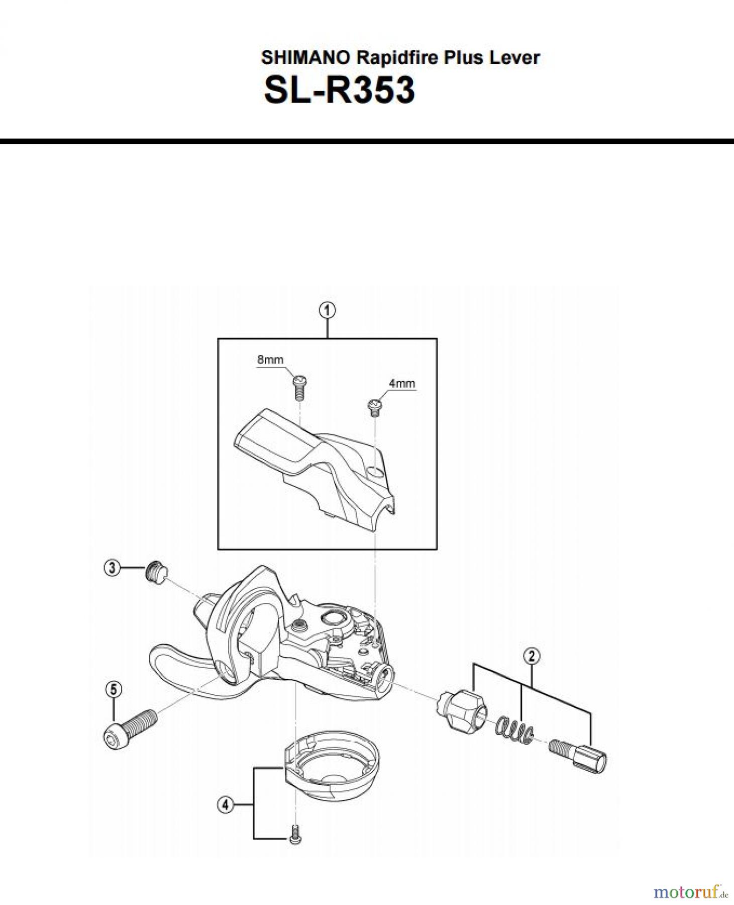 Shimano SL Shift Lever - Schalthebel SL-R353 SHIMANO Rapidfire Plus Lever