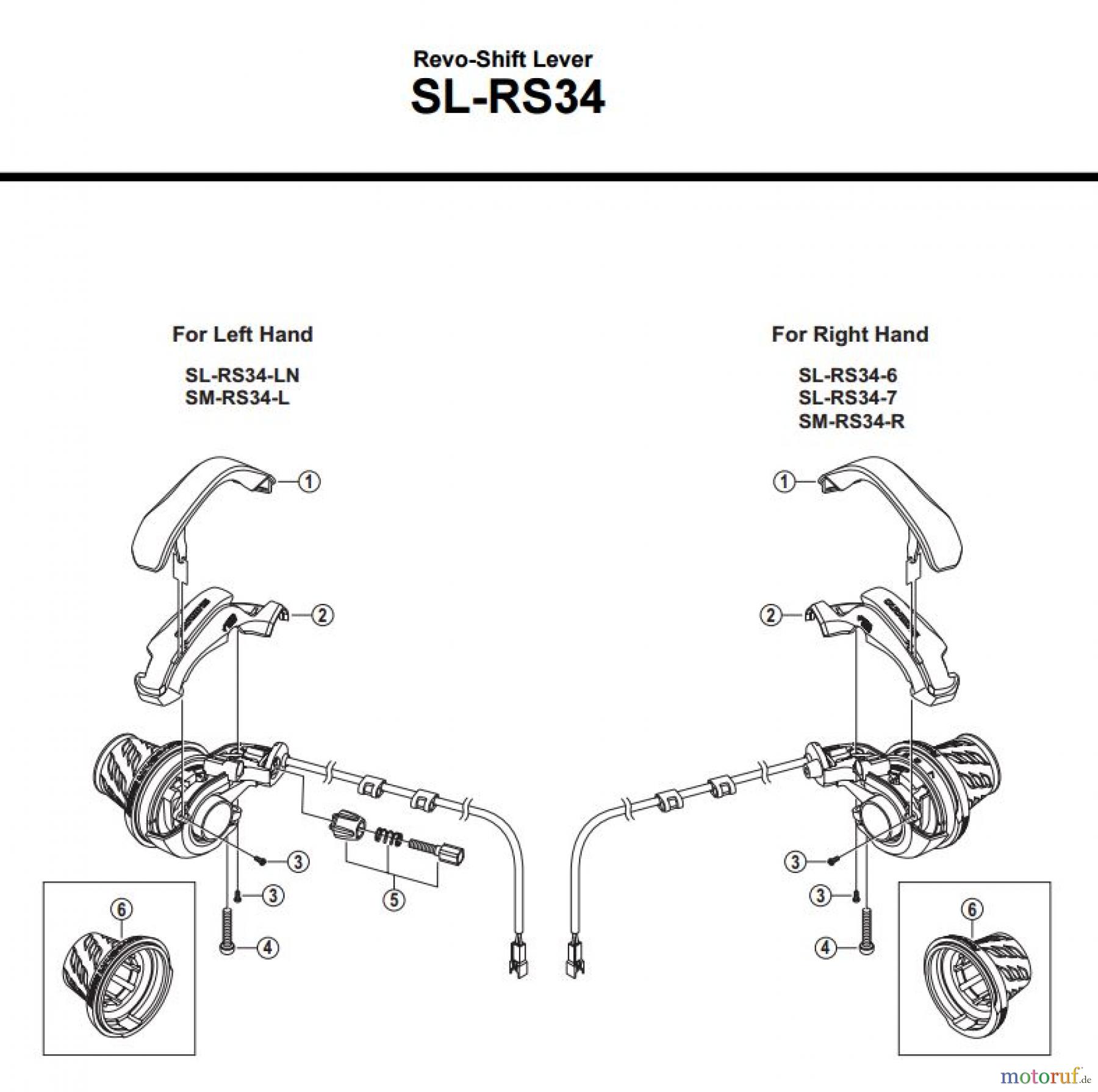 Shimano SL Shift Lever - Schalthebel SL-RS34 -3468 Revo-Shift Lever