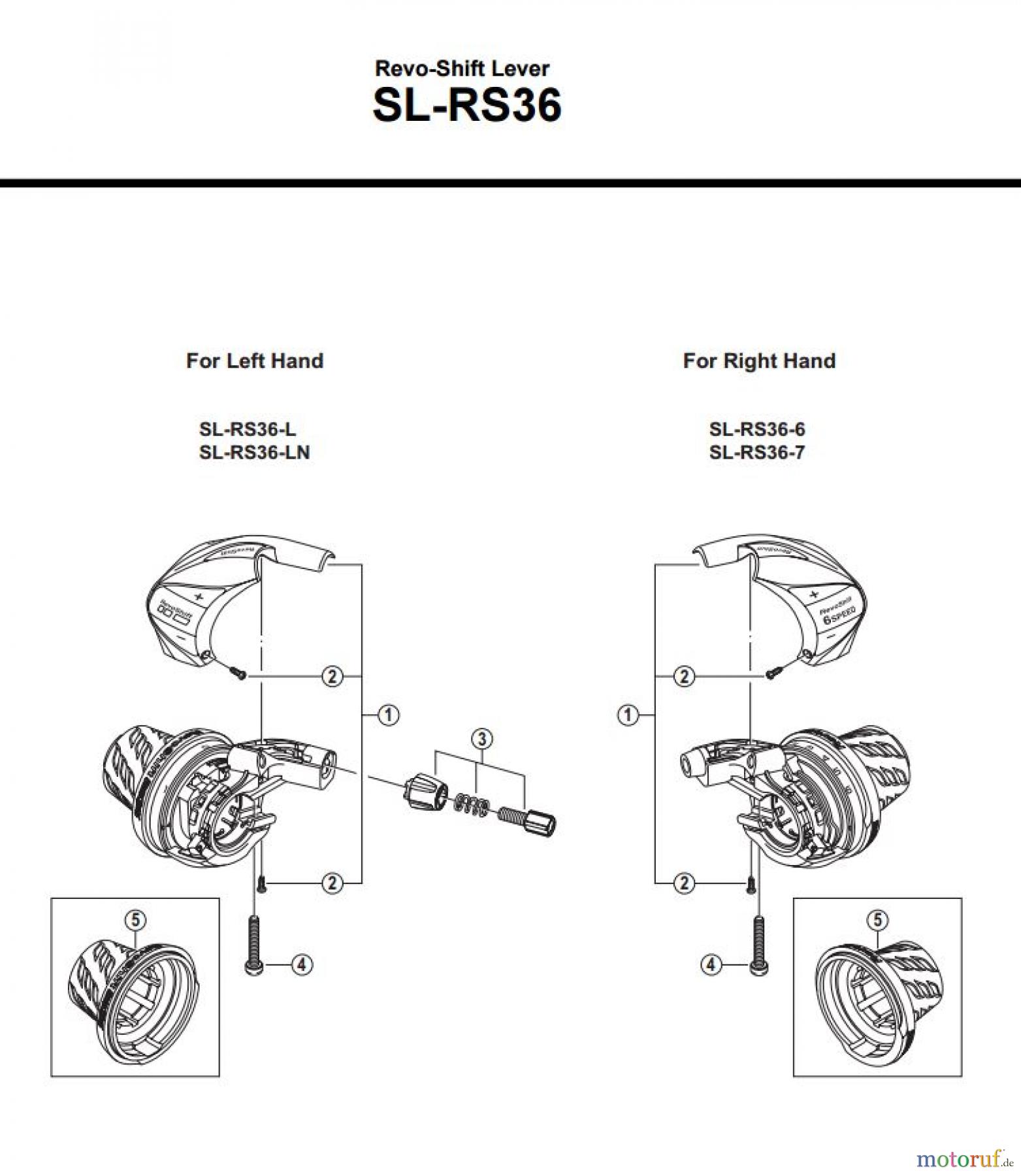 Shimano SL Shift Lever - Schalthebel SL-RS36 -3294A Revo-Shift Lever
