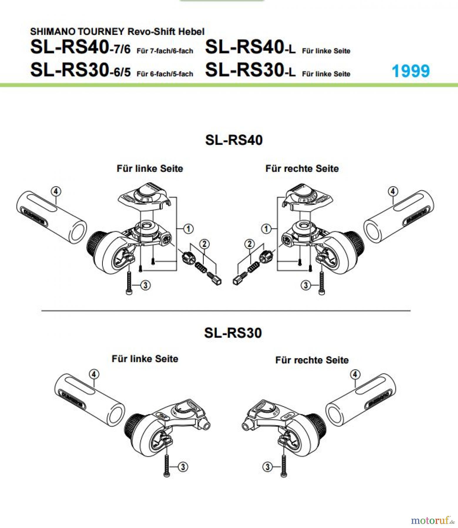 Shimano SL Shift Lever - Schalthebel SL-RS40-30-99