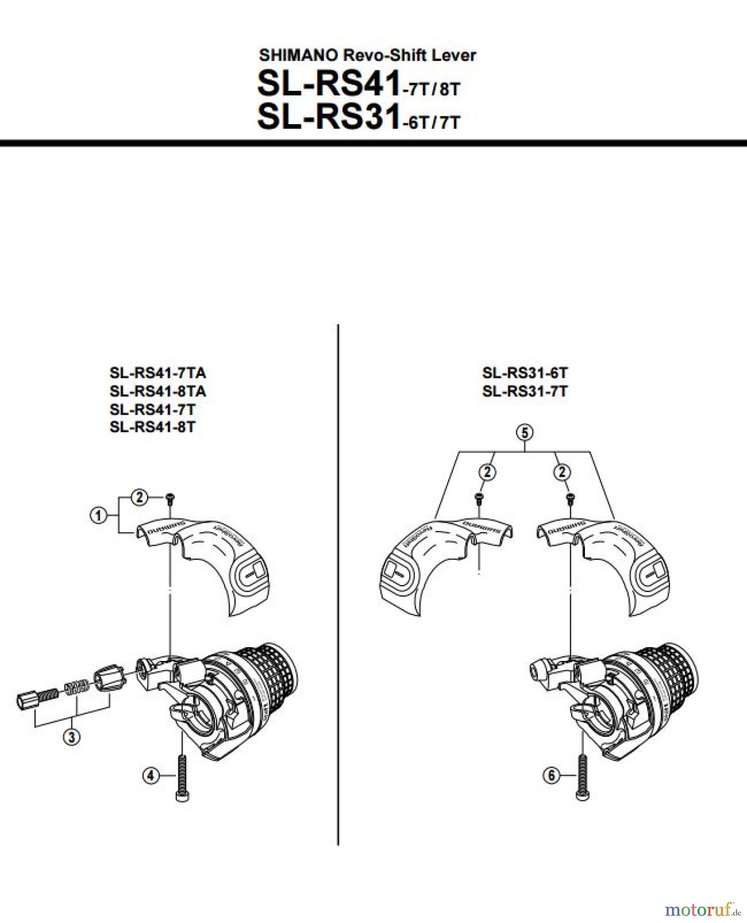 Shimano SL Shift Lever - Schalthebel SL-RS41-31-7T
