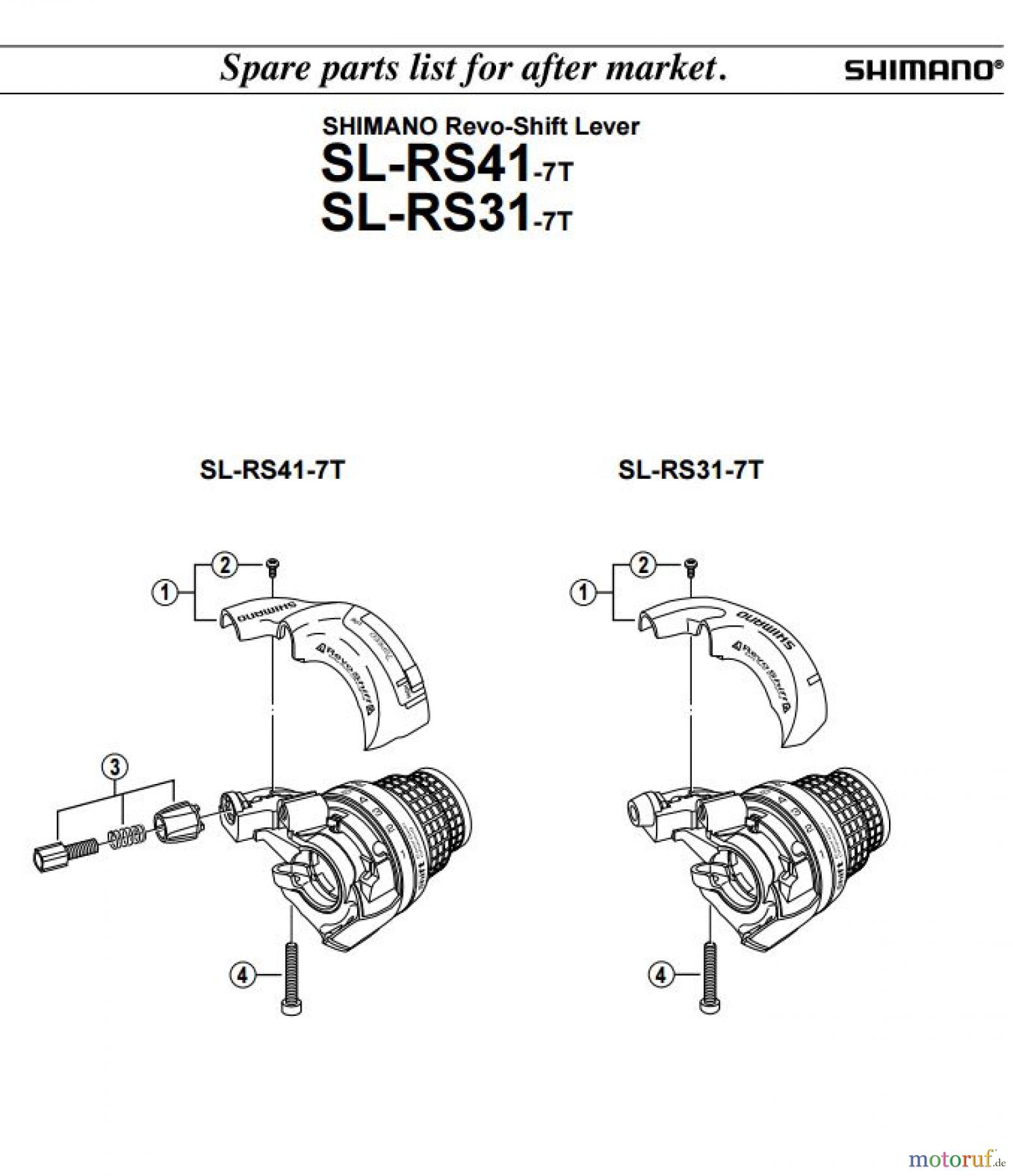 Shimano SL Shift Lever - Schalthebel SL-RS41_7_RS31_7-2105