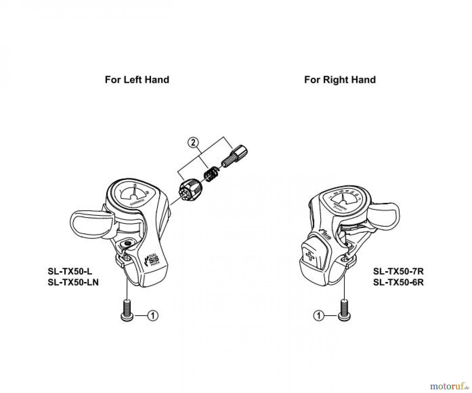 Shimano SL Shift Lever - Schalthebel SL-TX50 TOURNEY Thumb Shifter Plus Lever
