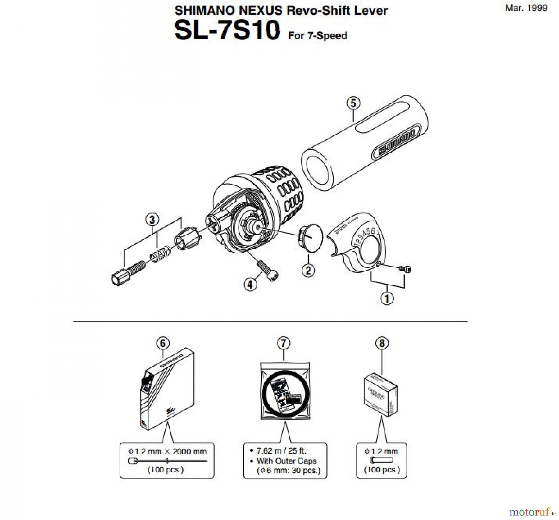 Shimano SL Shift Lever - Schalthebel SL-7S10 SHIMANO NEXUS Revo-Shift Lever