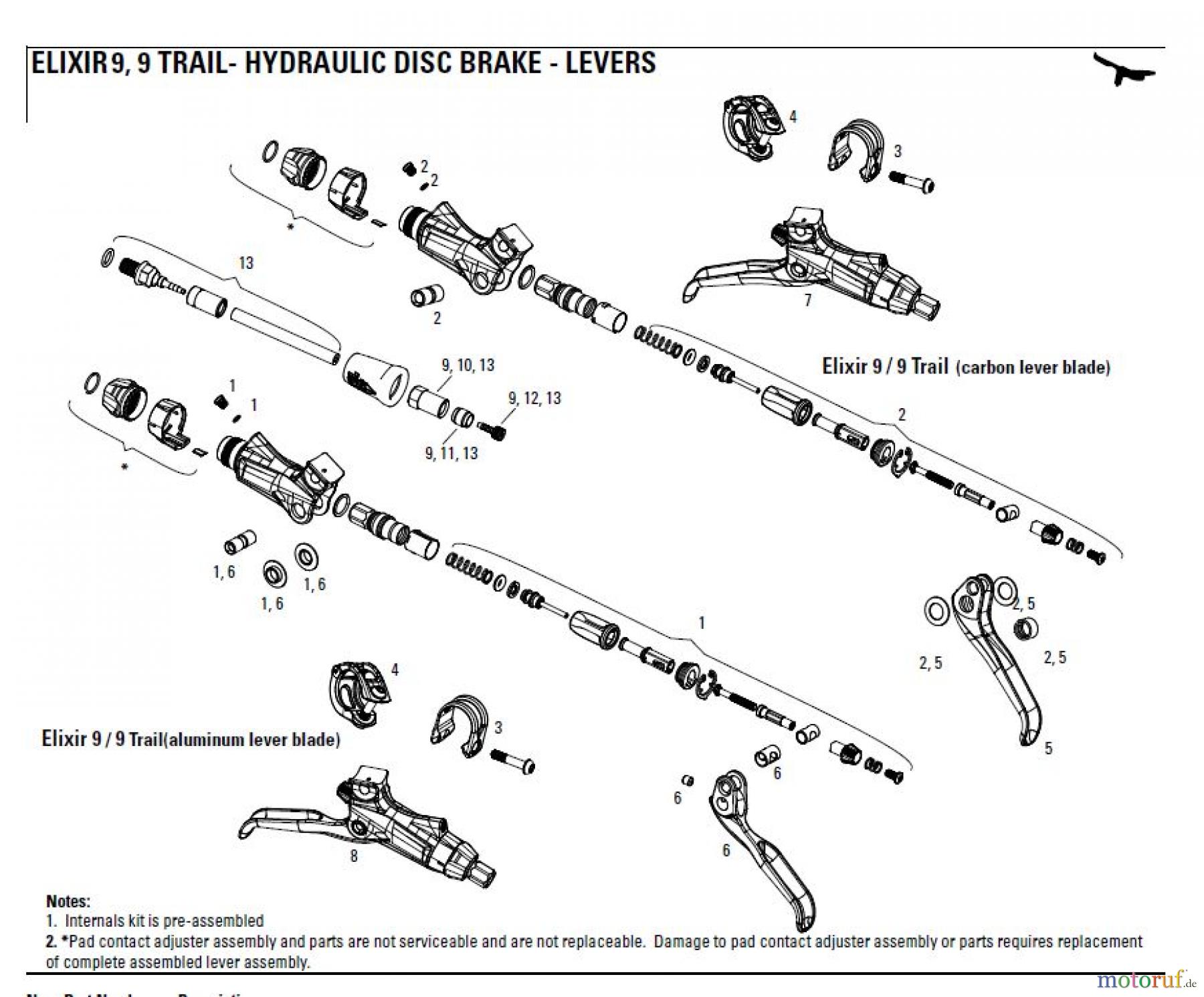 Sram avid HYDRAULIC DISC BRAKE - LEVERS ELIXIR 9, 9 TRAIL- HYDRAULIC DISC BRAKE - LEVERS