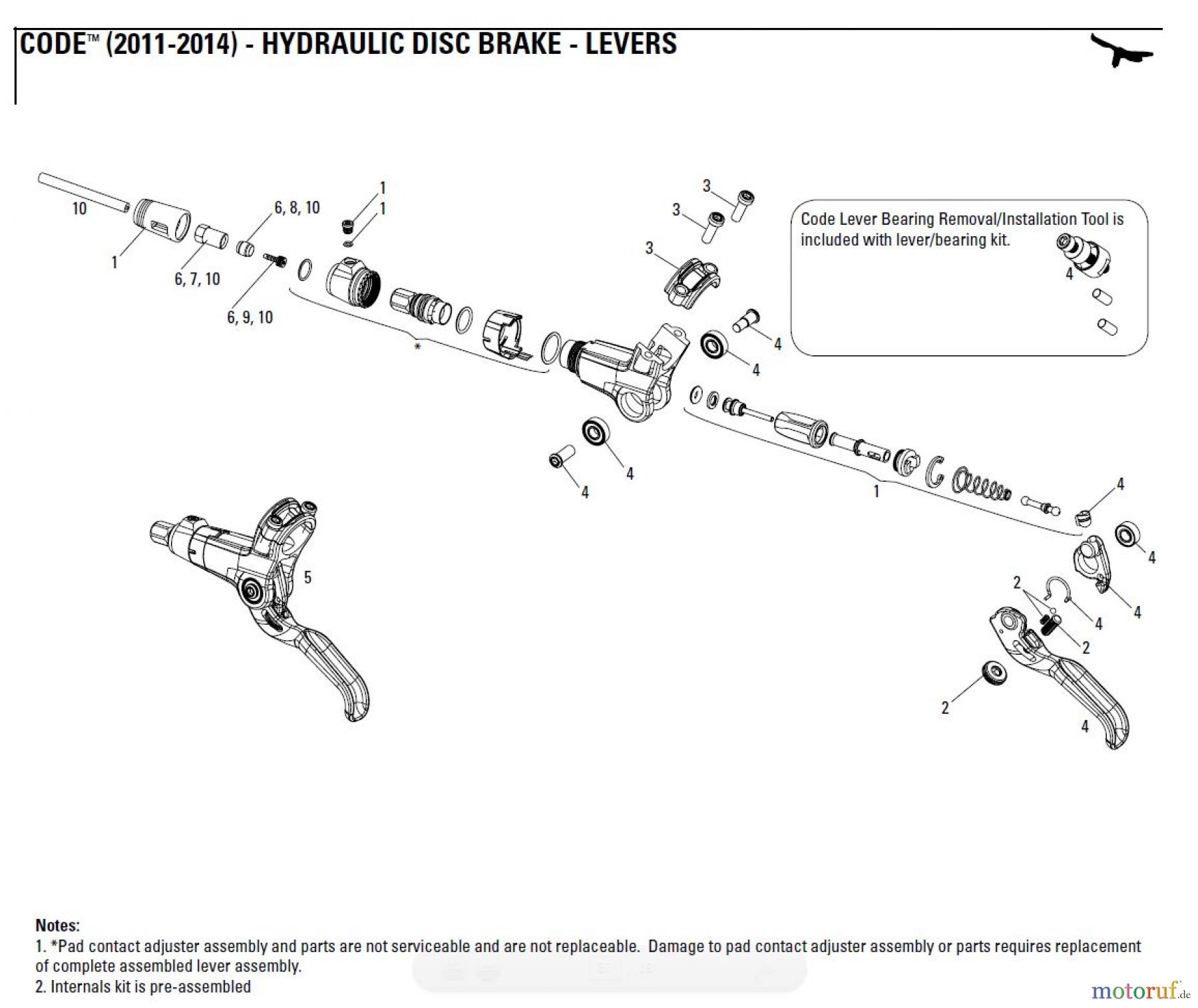 Sram avid HYDRAULIC DISC BRAKE - LEVERS CODE™ (2011-2014) - HYDRAULIC DISC BRAKE - LEVERS