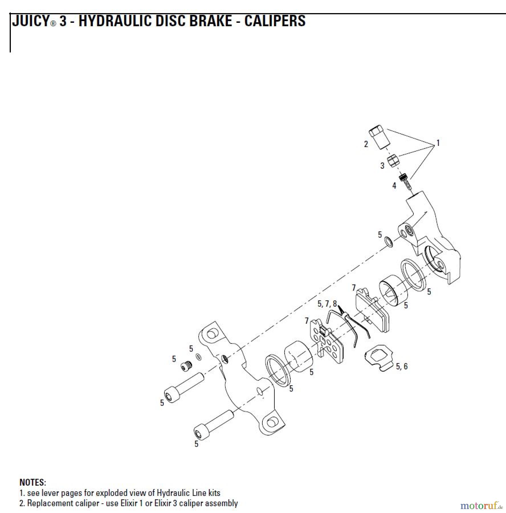 Sram avid HYDRAULIC DISC BRAKE - CALIPERS JUICY® 3 - HYDRAULIC DISC BRAKE - CALIPERS
