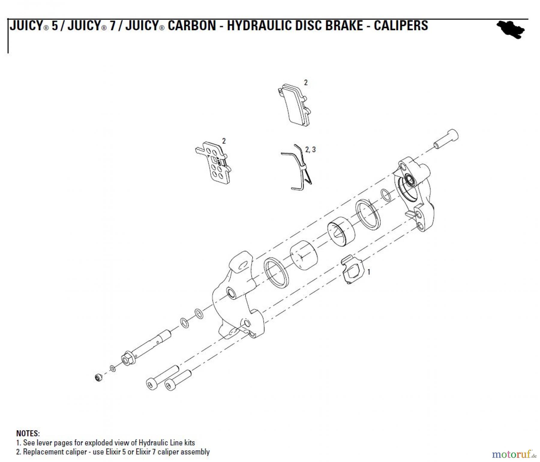Sram avid HYDRAULIC DISC BRAKE - CALIPERS JUICY® 5 / JUICY® 7 / JUICY® CARBON - HYDRAULIC DISC BRAKE - CALIPERS