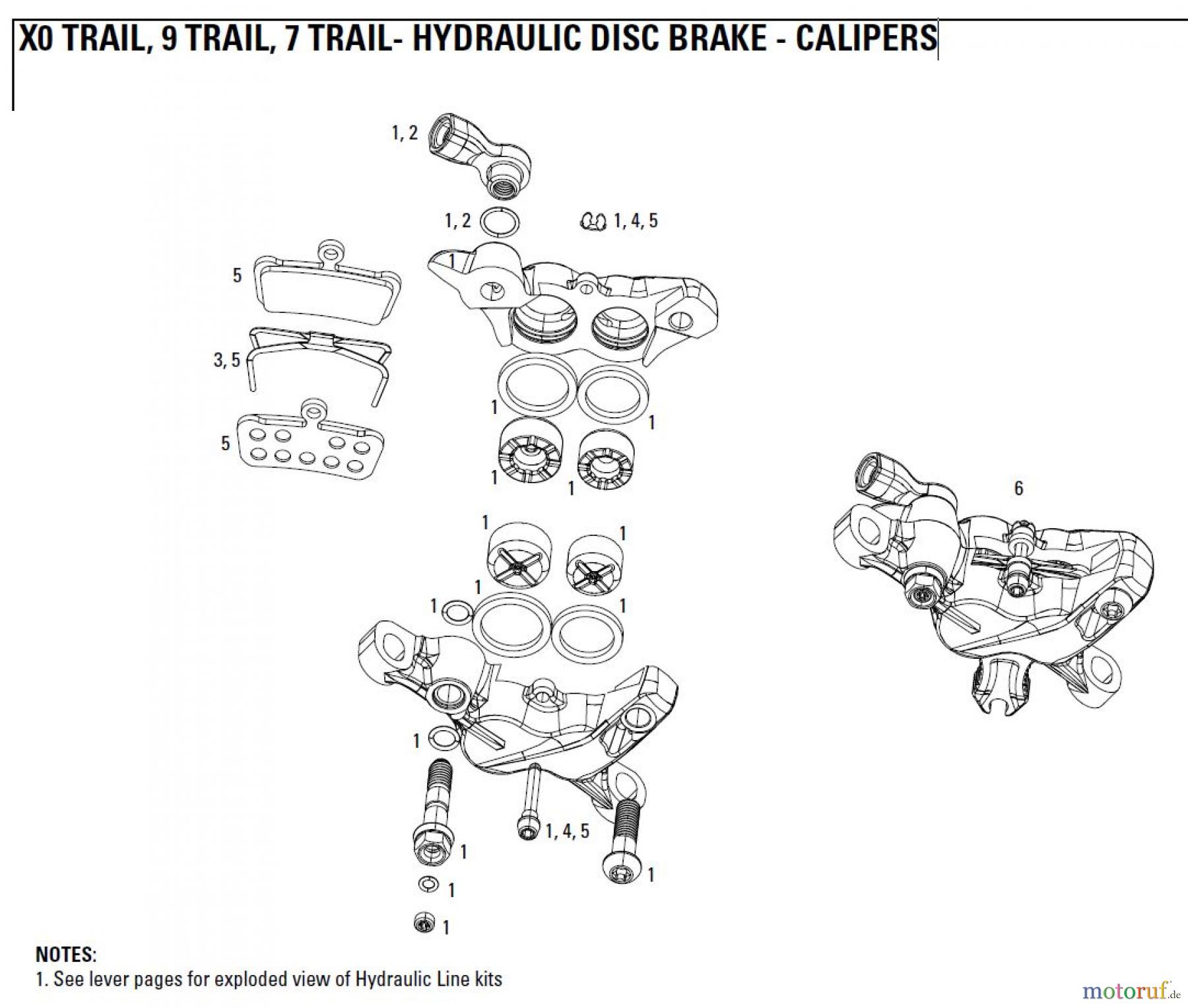 Sram avid HYDRAULIC DISC BRAKE - CALIPERS X0 TRAIL, 9 TRAIL, 7 TRAIL- HYDRAULIC DISC BRAKE - CALIPERS