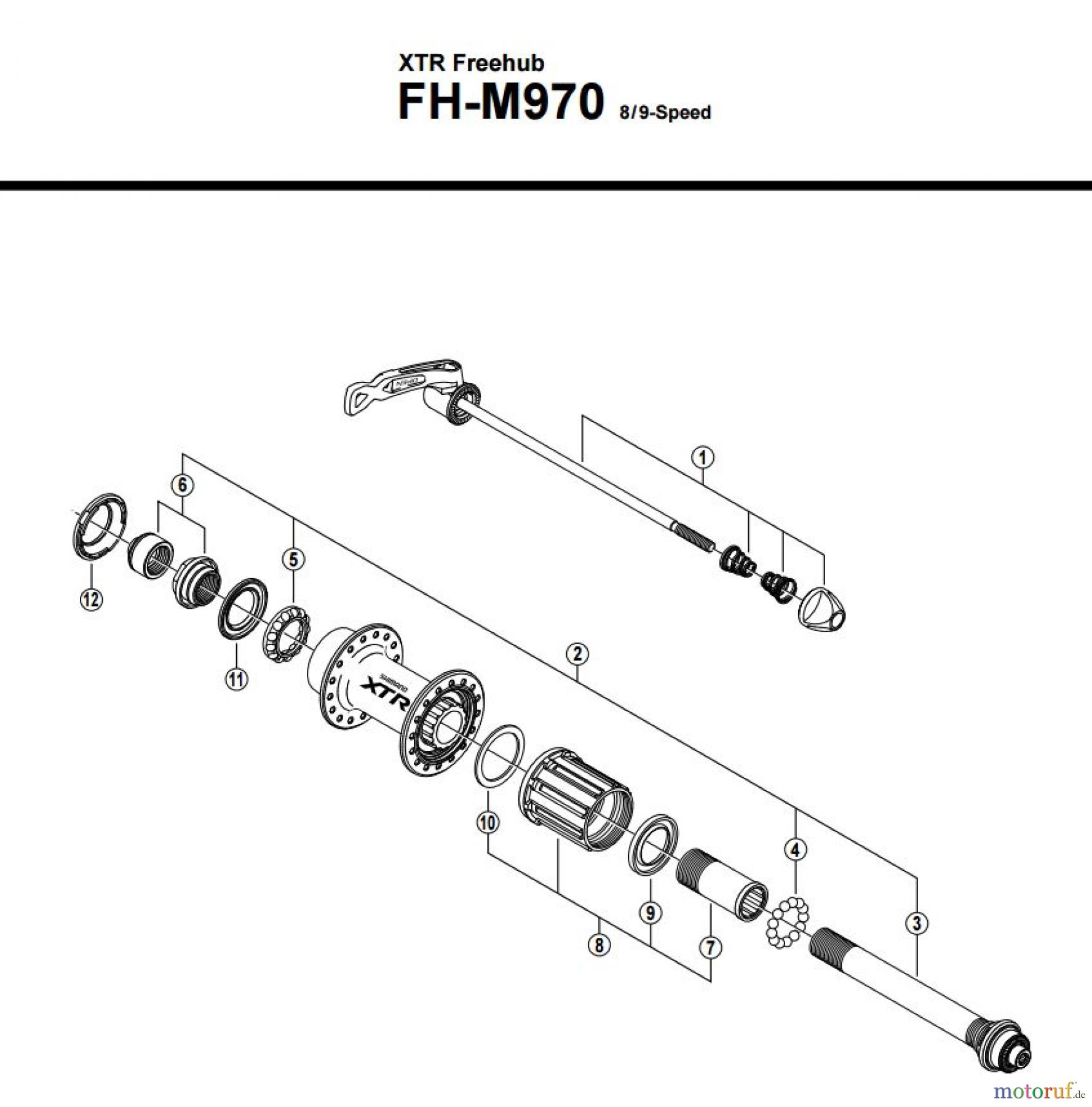  Shimano FH Free Hub - Freilaufnabe FH-M970 -12546