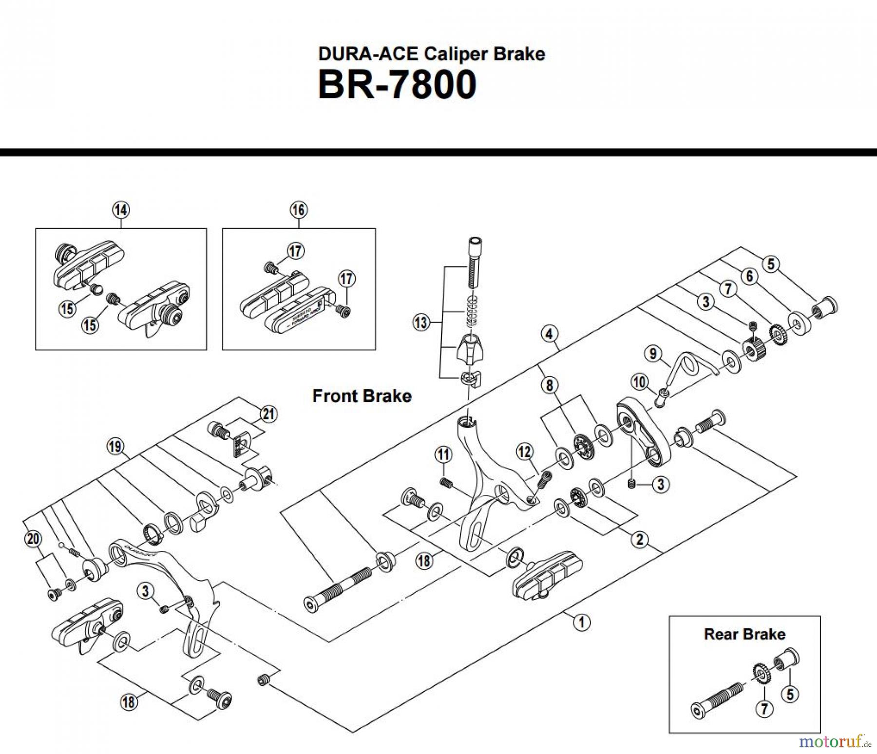 Shimano BR Brake - Bremse BR-7800 -2249A DURA-ACE Caliper Brake