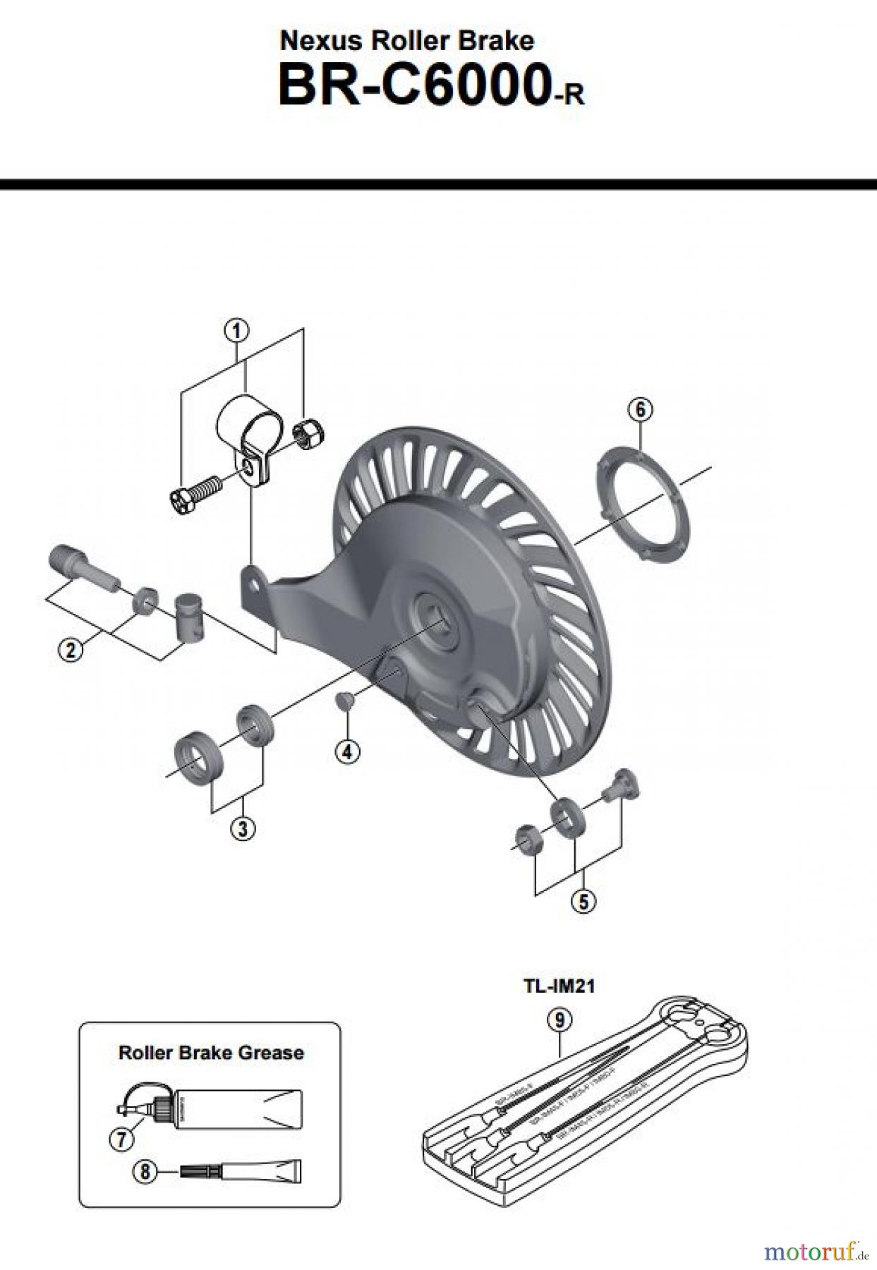 Shimano BR Brake - Bremse BR-C6000-R -3742 Nexus Roller Brake