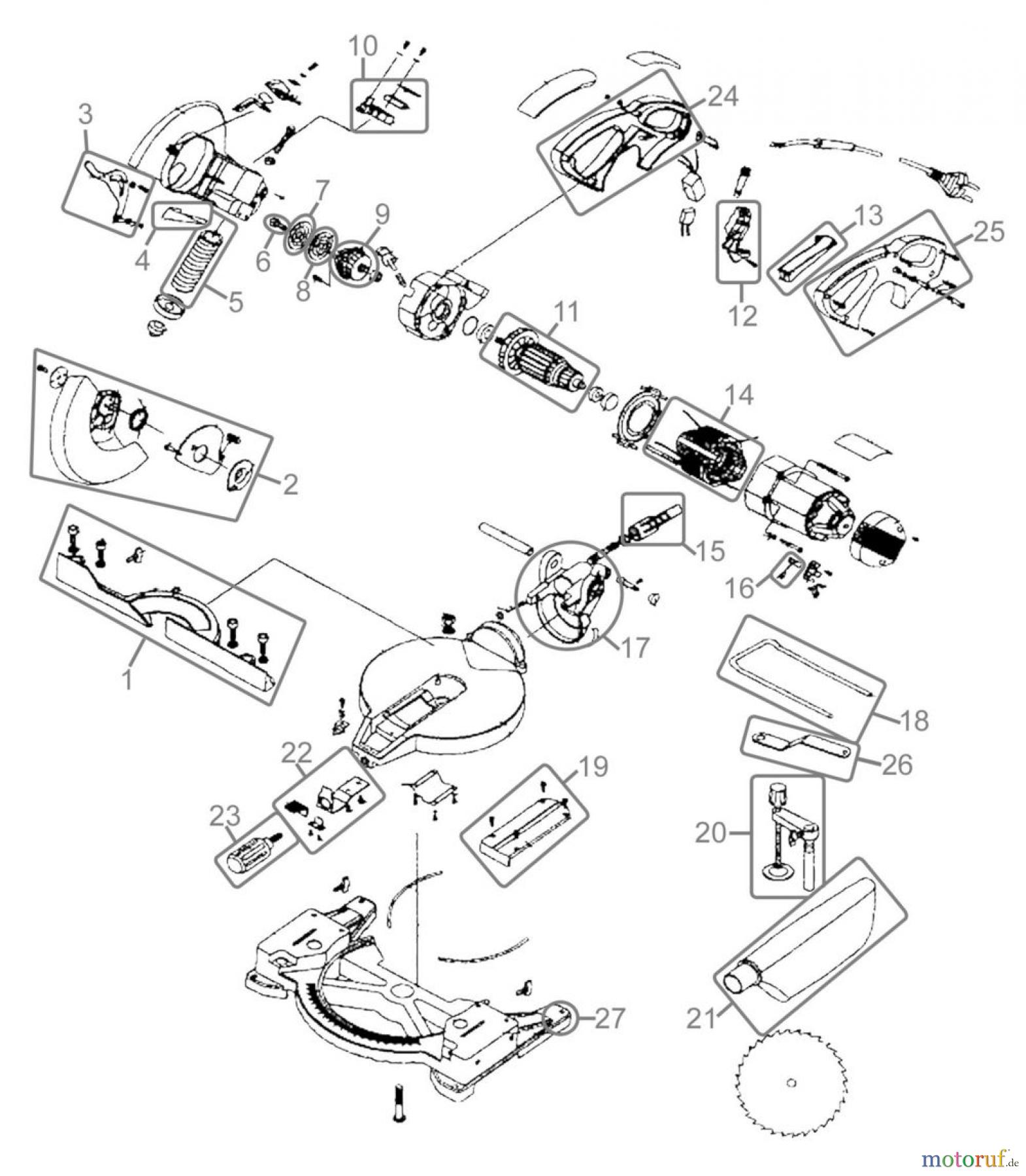  Güde Holzbearbeitung Kapp- & Gehrungssägen KAPPSÄGE GKS 250 L - 55005 FSL55005-01