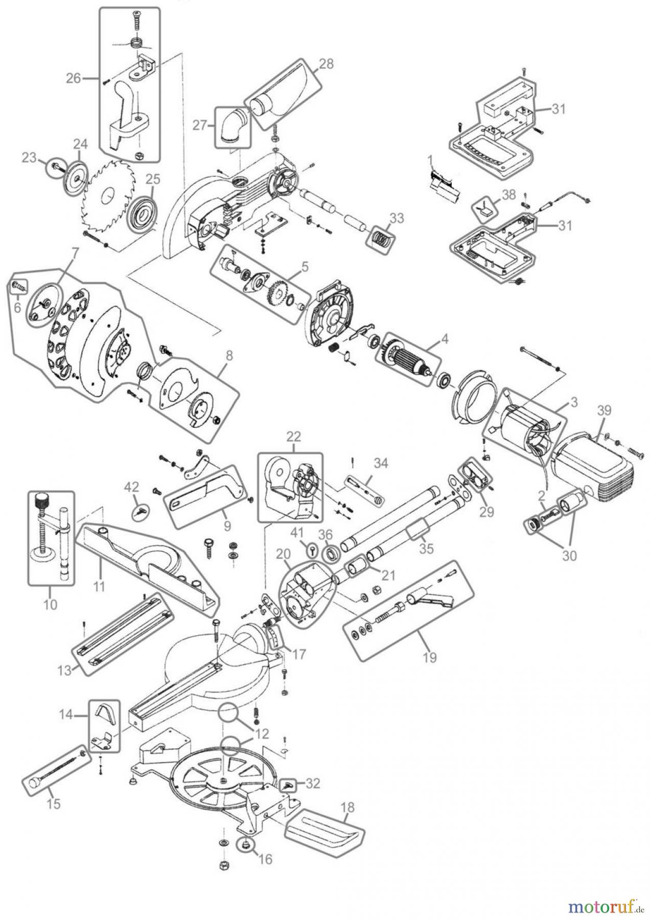  Güde Holzbearbeitung Radialkappsägen RADIALKAPPSÄGE GRK 250/300 - 55003 FSL55003-02
