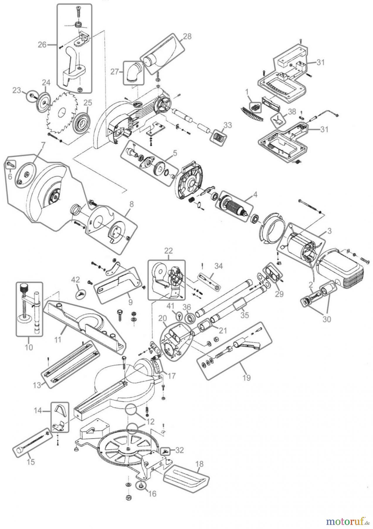  Güde Holzbearbeitung Radialkappsägen RADIALKAPPSÄGE GRK 250/500 - 55004 FSL55004-01
