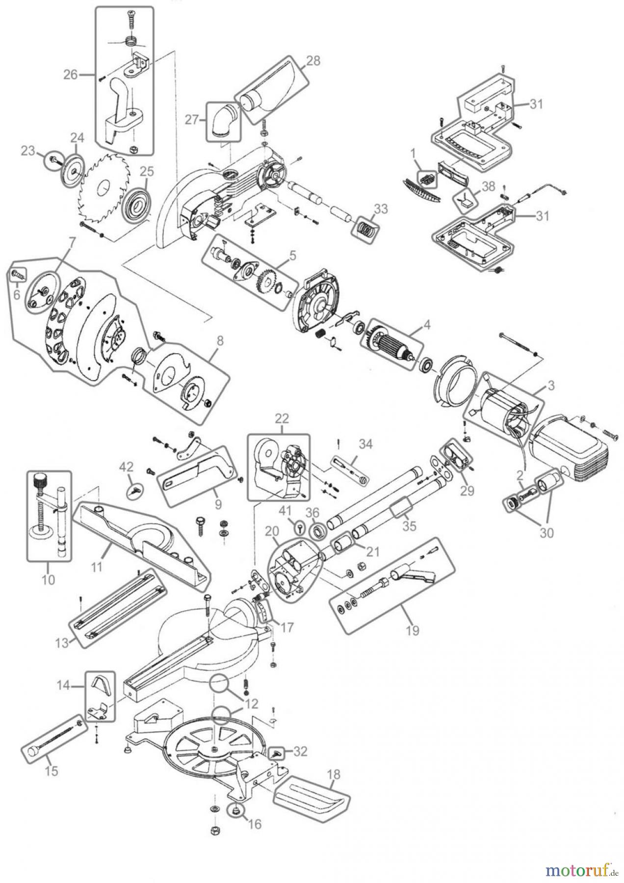 Güde Holzbearbeitung Radialkappsägen RADIALKAPPSÄGE GRK 250/500 - 55004 FSL55004-02