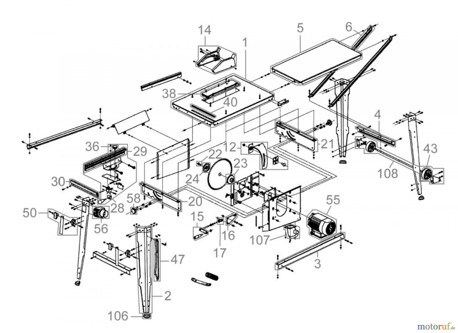  Güde Holzbearbeitung Tischkreissägen TISCHKREISSÄGE GTKS315/400V - 55152 FSL55152-02