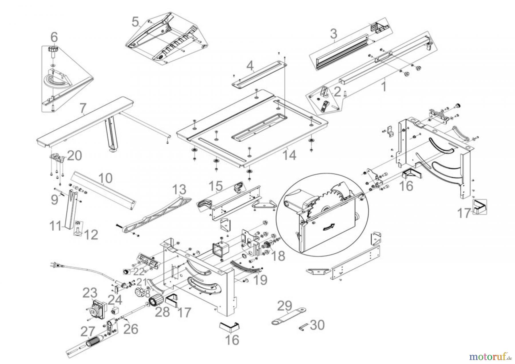  Güde Holzbearbeitung Tischkreissägen TISCHKREISSÄGE GTK 2100 - 55168 FSL55168-01 Seite 1