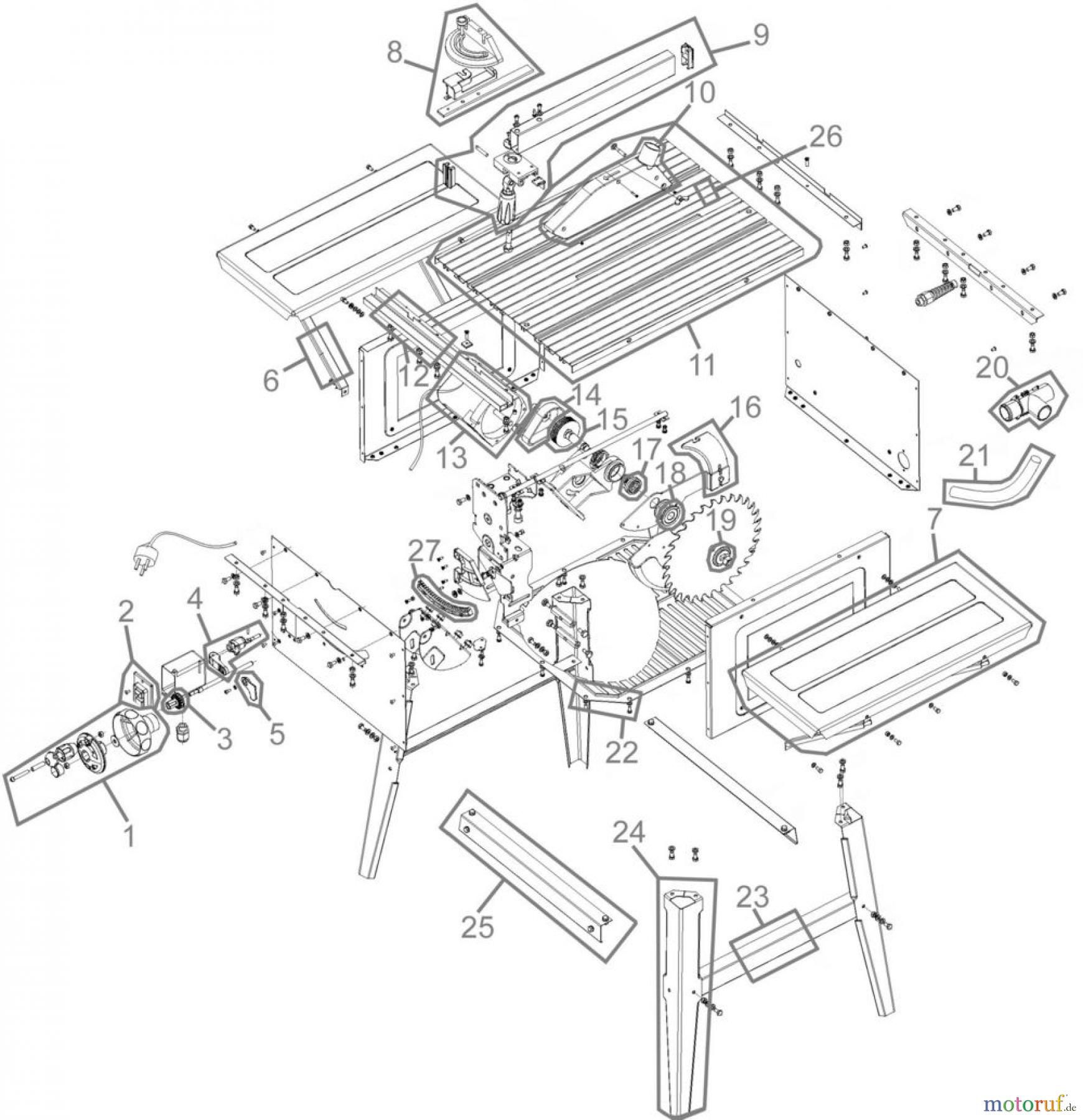 Güde Holzbearbeitung Tischkreissägen TISCHKREISSÄGE TK 2500 ECO - 55165 FSL55165-01