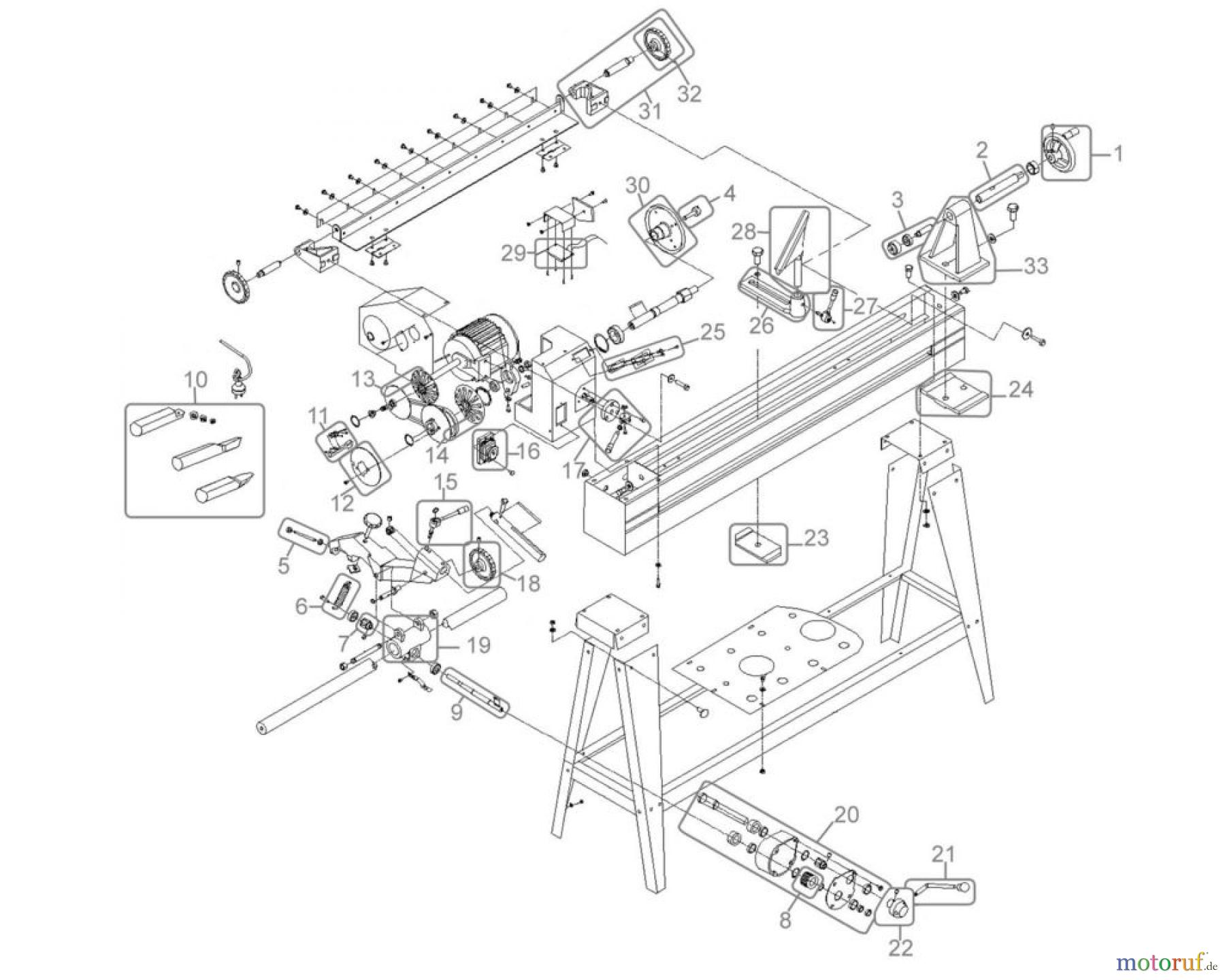  Güde Holzbearbeitung Drechselmaschinen DRECHSELMASCHINE GDM 1000 - 11420 FSL11420-02