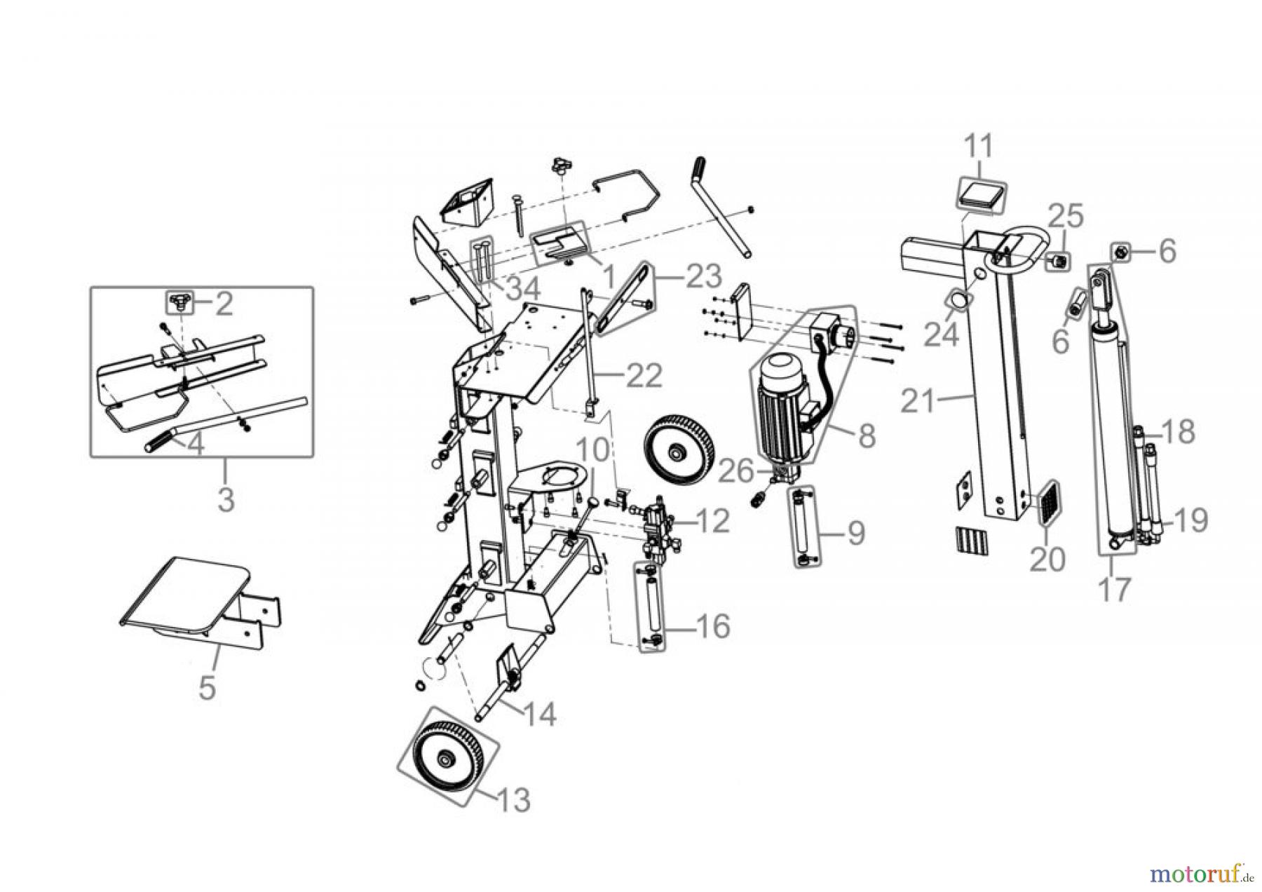  Güde Brennholzbearbeitung Holzspalter 8 bis 10 t Spaltdruck HOLZSPALTER BASIC 8T/D - 02025 FSL02025-02  