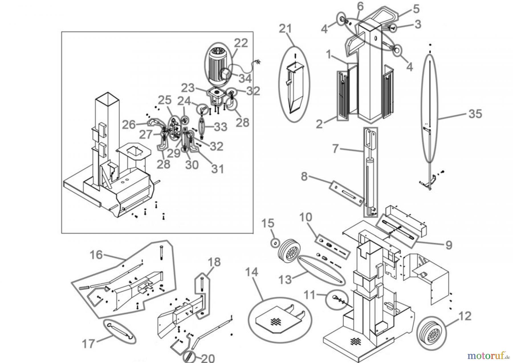 Güde Brennholzbearbeitung Holzspalter 8 bis 10 t Spaltdruck HOLZSPALTER DHH 1050 / 9 TFC - 02000 FSL02000-01