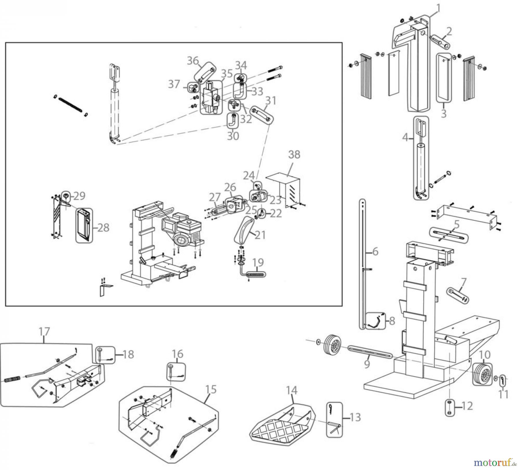  Güde Brennholzbearbeitung Holzspalter über 10 t Spaltdruck HOLZSPALTER DHH 1050 / 11T MBS - 02010 FSL02010-01  