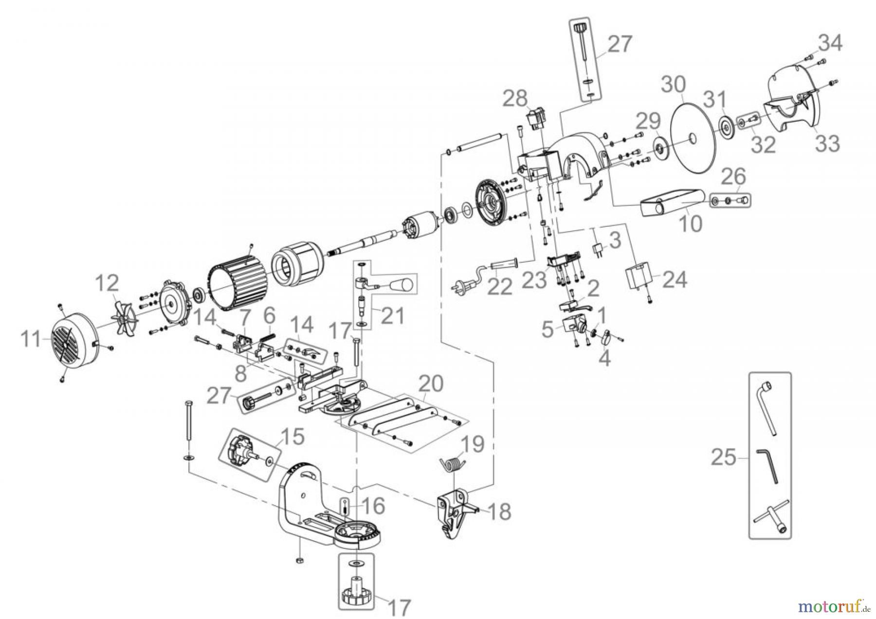 Güde Brennholzbearbeitung Schärfgeräte Sägeblattschärfgeräte SÄGEKETTENSCHÄRFGERÄT P 1600 - 94151 FSL94151-01