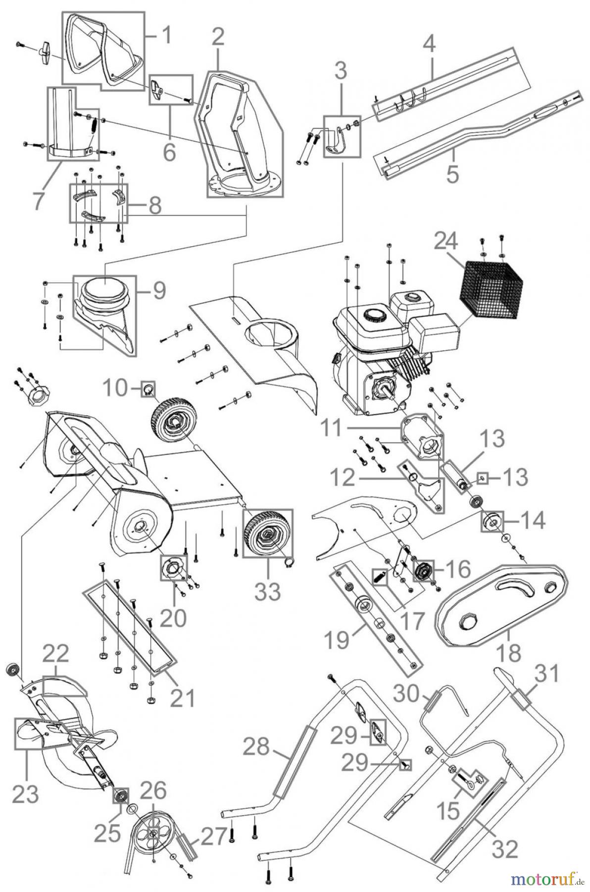 Güde Reinigungsgeräte Schneefräsen Benzin-Schneefräse SCHNEEFRÄSE GSF 300- 4,9 PS - 94572 FSL94572-02 Seite 1