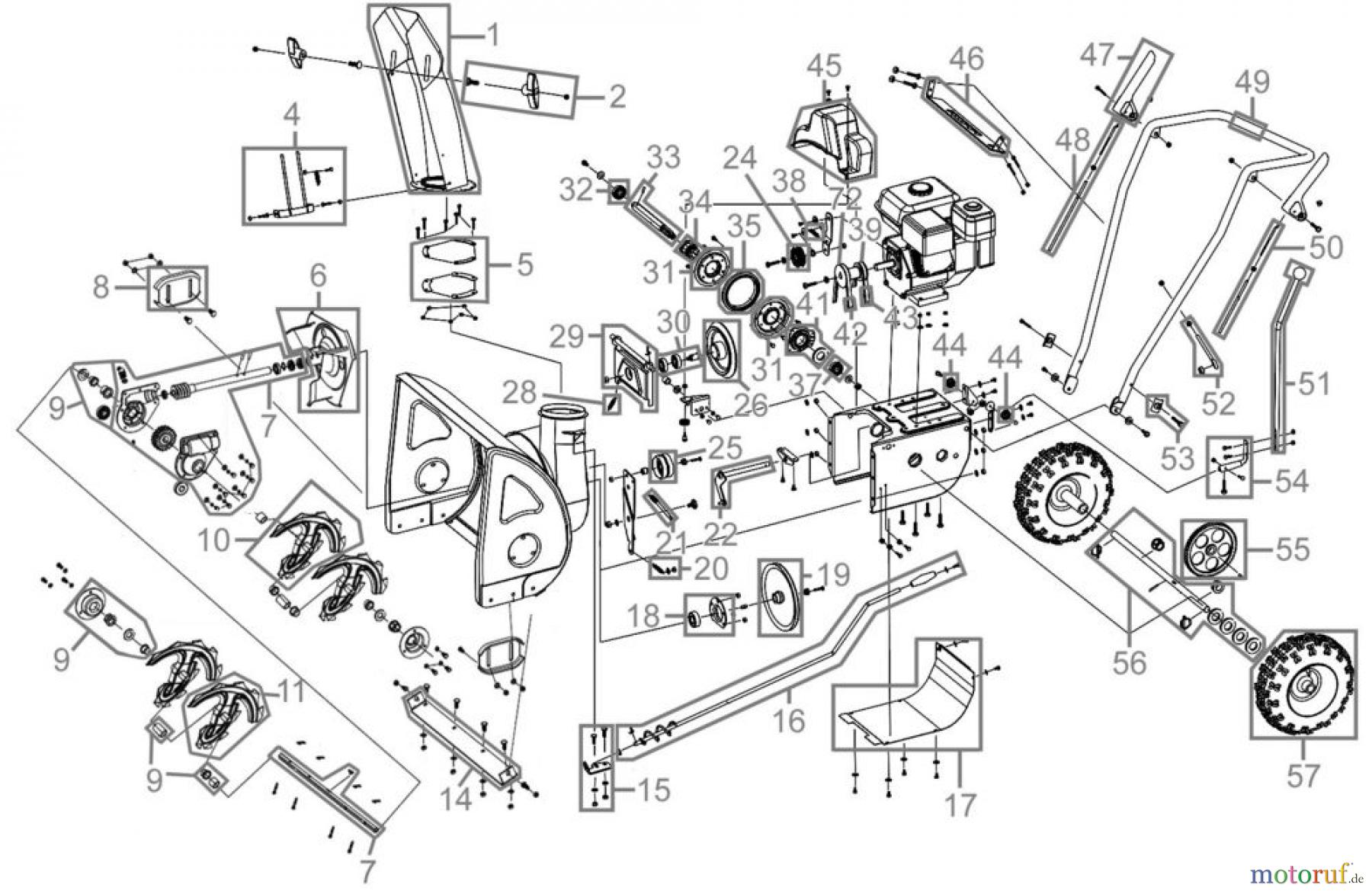 Güde Reinigungsgeräte Schneefräsen Benzin-Schneefräse SCHNEEFRÄSE GSF1700- 6,5PS - 94578 FSL94578-02 Seite 1