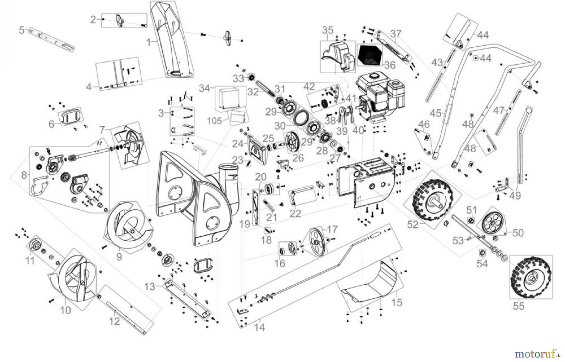 Güde Reinigungsgeräte Schneefräsen Benzin-Schneefräse SCHNEEFRÄSE GSF1700- 6,5PS E - 94581 FSL94581-01 Seite 1