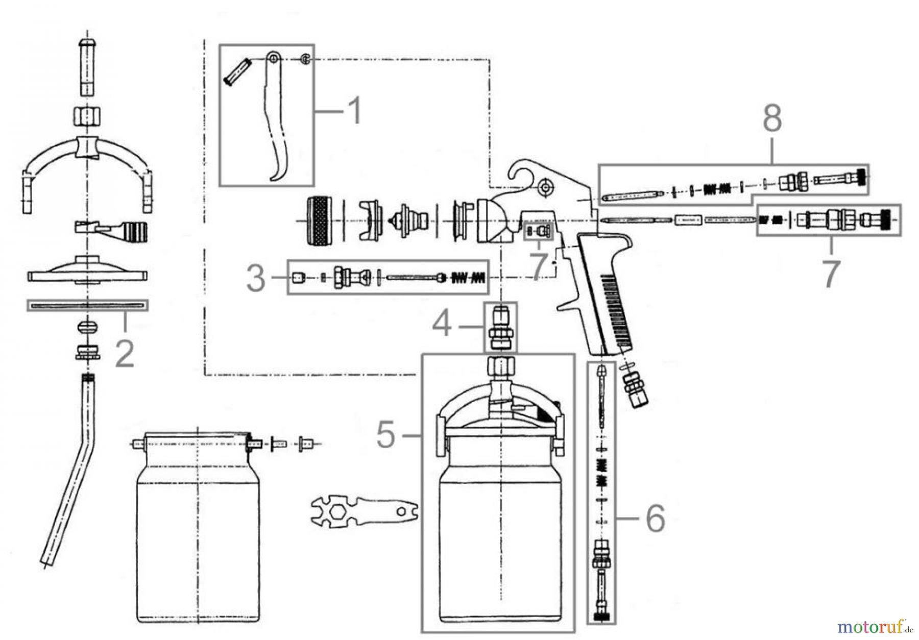 Güde Drucklufttechnik Druckluft Zubehör Farbspritzpistole FARBSPRITZPISTOLE PROFI- S - 40140 FSL40140-01