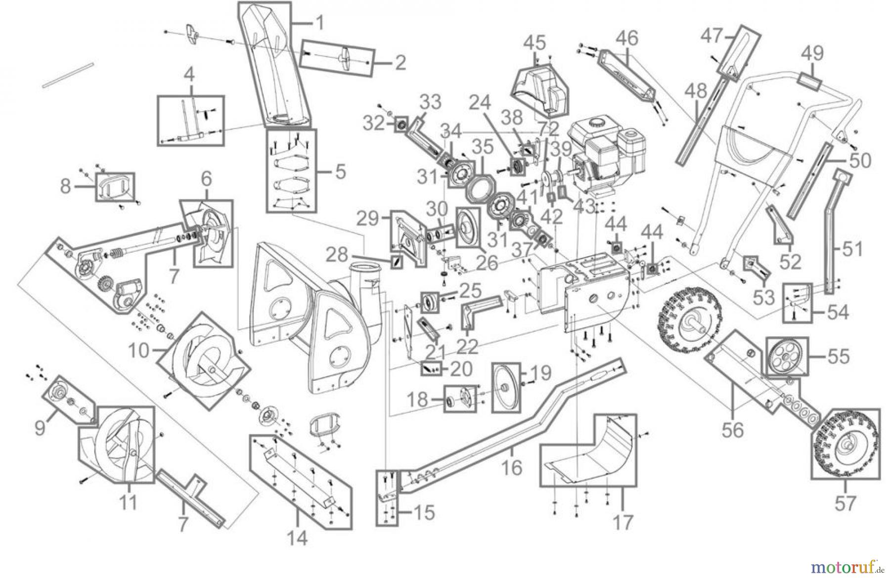 Güde Reinigungsgeräte Schneefräsen Benzin-Schneefräse SCHNEEFRÄSE GSF 1700- 5,5 PS - 94574 FSL94574-01 Seite 1
