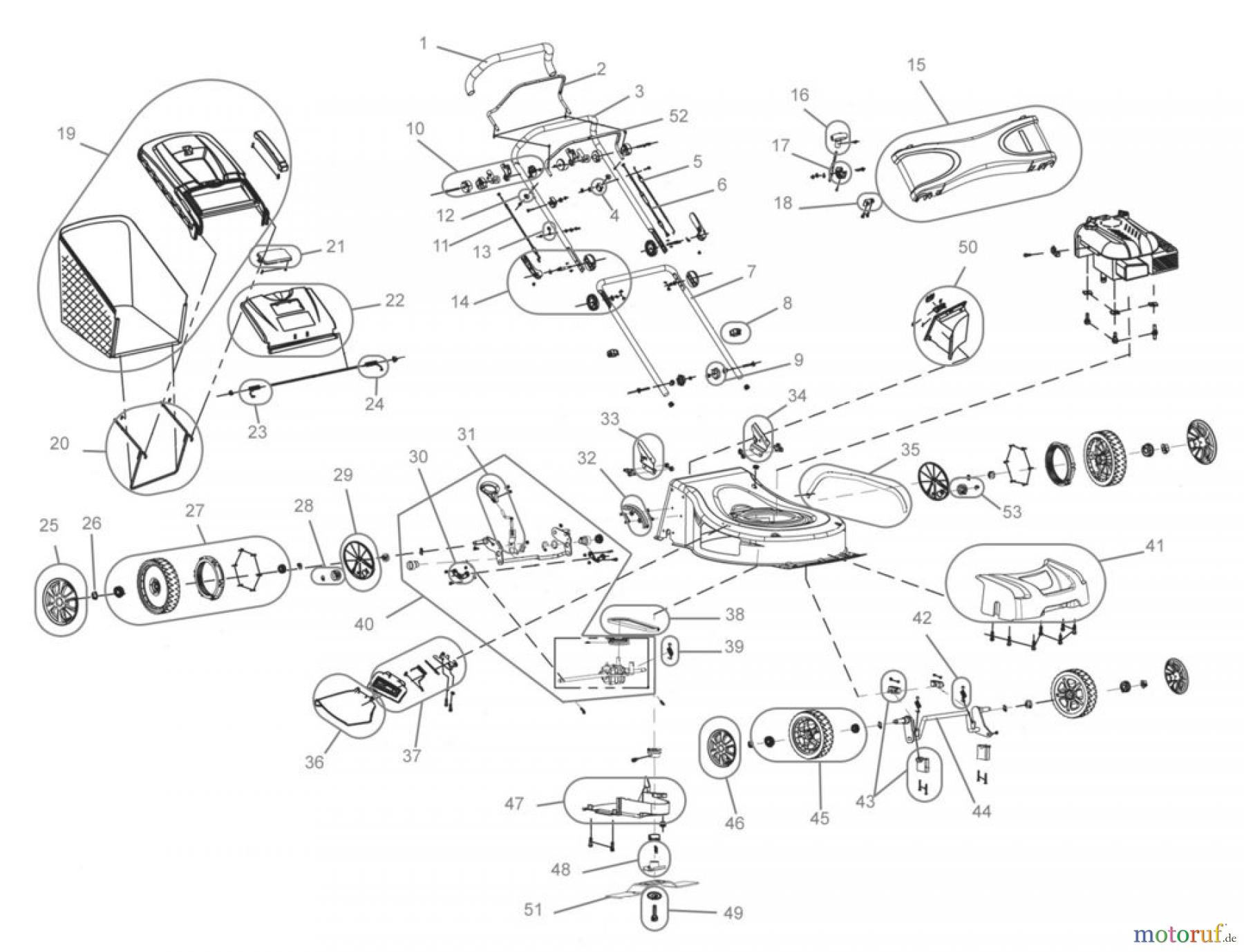  Güde Gartentechnik Rasenmäher Benzin-Rasenmäher Schnittbreite bis 50 cm RASENMÄHER PM 460 DELUXE 4 IN 1 - 06010 FSL06010-01 Seite 1