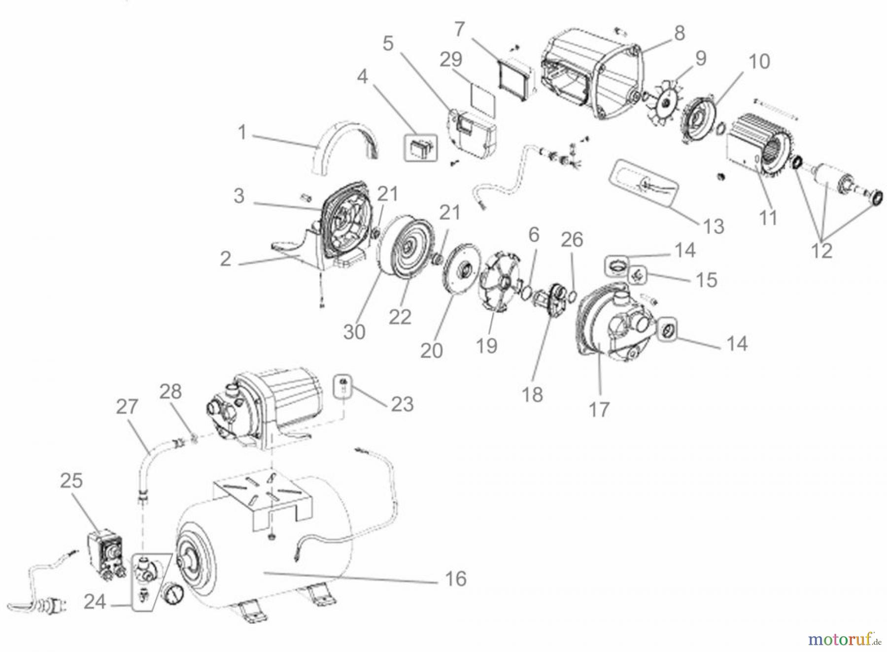  Güde Pumpentechnik Hauswasserwerke HAUSWASSERWERK HWW 1000 P - 06026 FSL06026-01