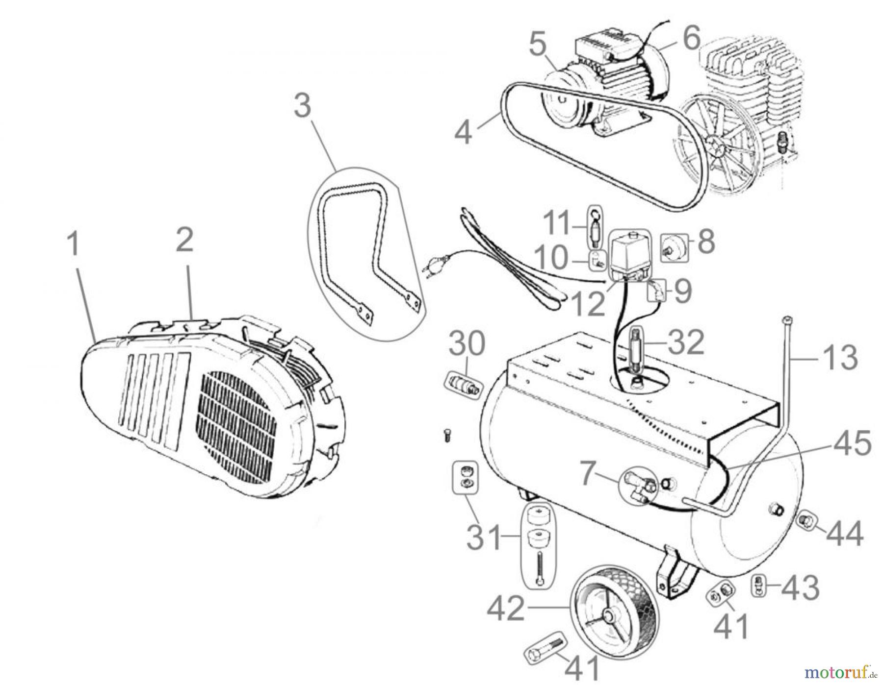 Güde Pro-Serie PRO-Drucklufttechnik Kompressoren Ölgeschmiert bis 50l Kessel KOMPRESSOR 405/10/50W PRO - 75510 FSL75510-02 Seite 1