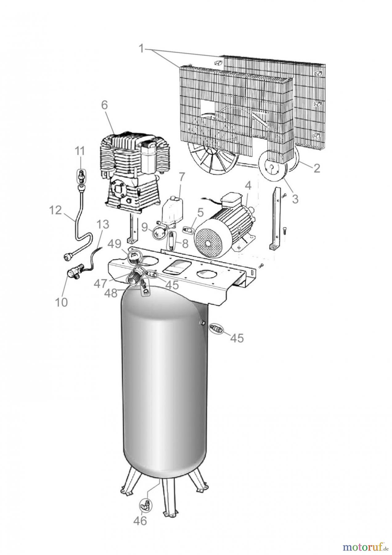  Güde Pro-Serie PRO-Drucklufttechnik Kompressoren Ölgeschmiert ab 51l Kessel KOMPRESSOR 750/10/270 ST - 01745 FSL01745-02 Seite 1