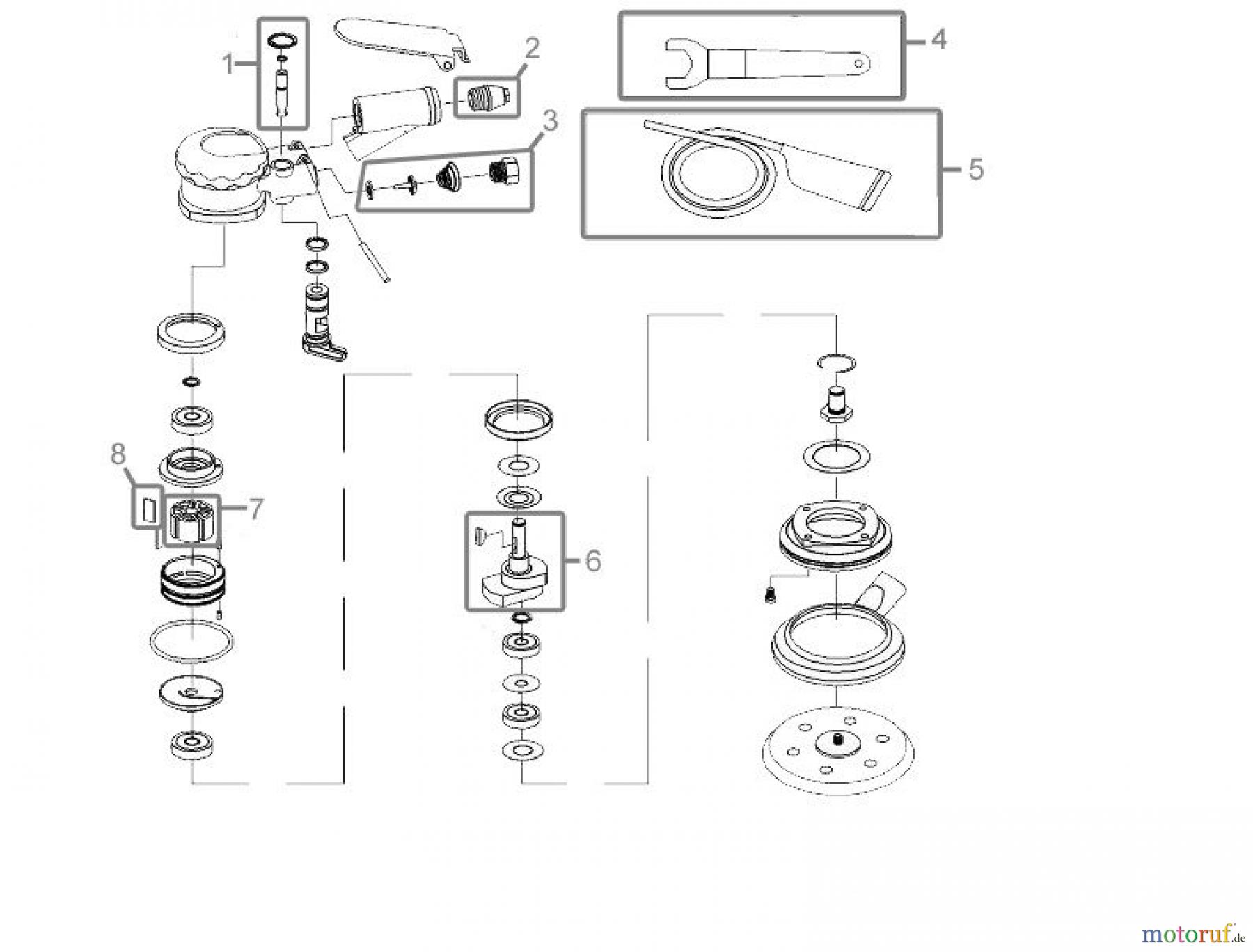 Güde Pro-Serie PRO-Drucklufttechnik Druckluftwerkzeuge Schleifer und Bohrer DL-EXZENTERSCHLEIFER 150 PRO - 75170 FSL75170-01
