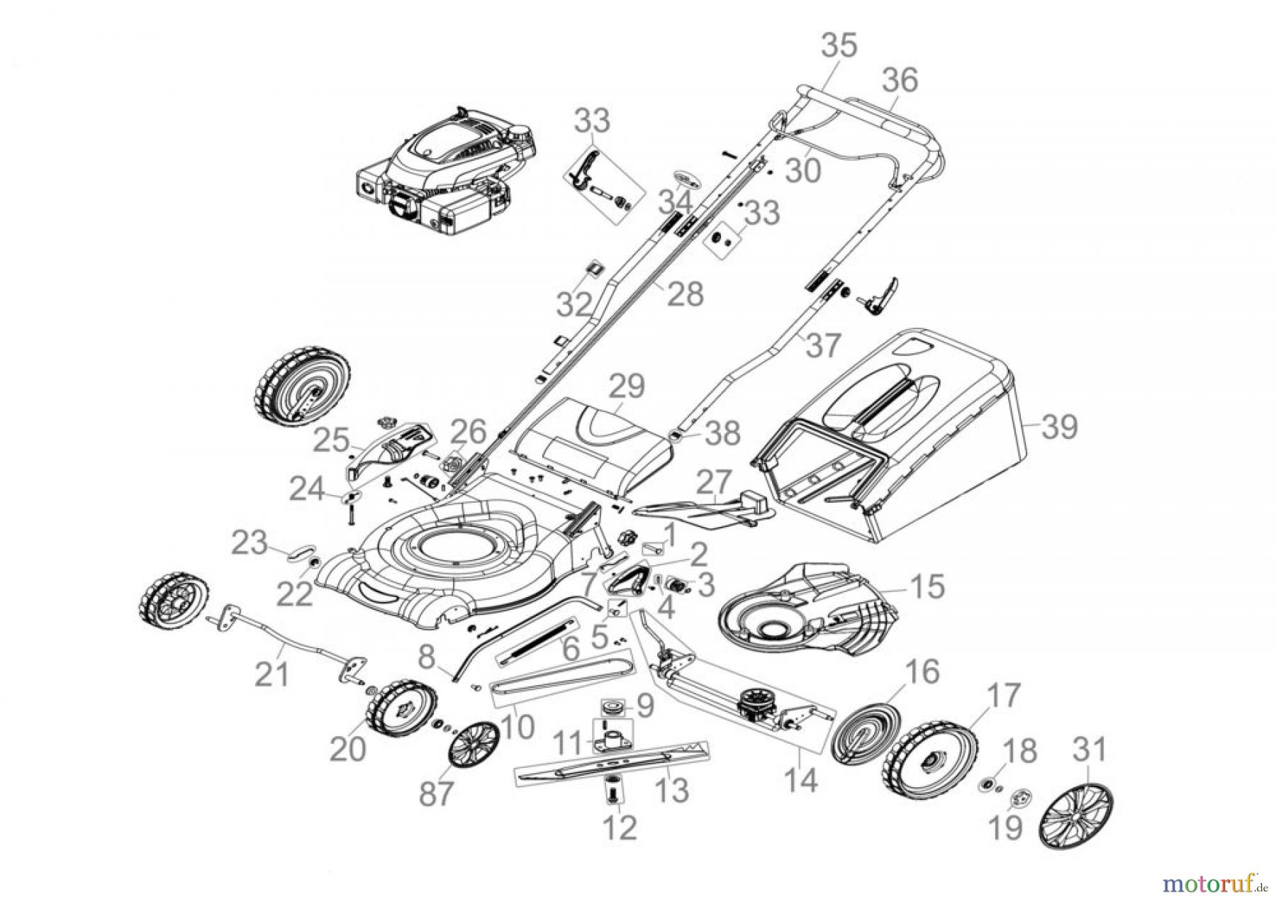 Hagebau RASENMÄHER BIG WHEELER 510 4IN1 - 95348_EM FSL95348-01 Seite 1