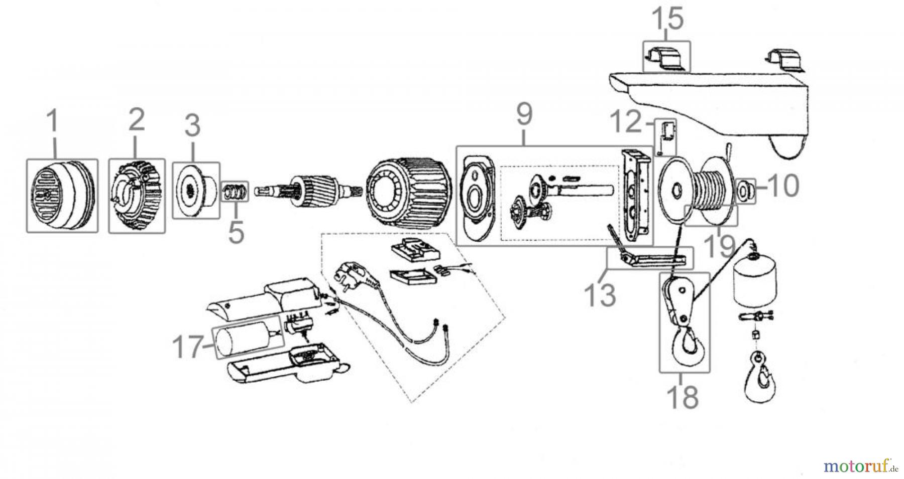 Güde Hebetechnik Seilzüge ELEKTRISCHER SEILZUG GSZ 300/600 - 01708 FSL01708-01 
