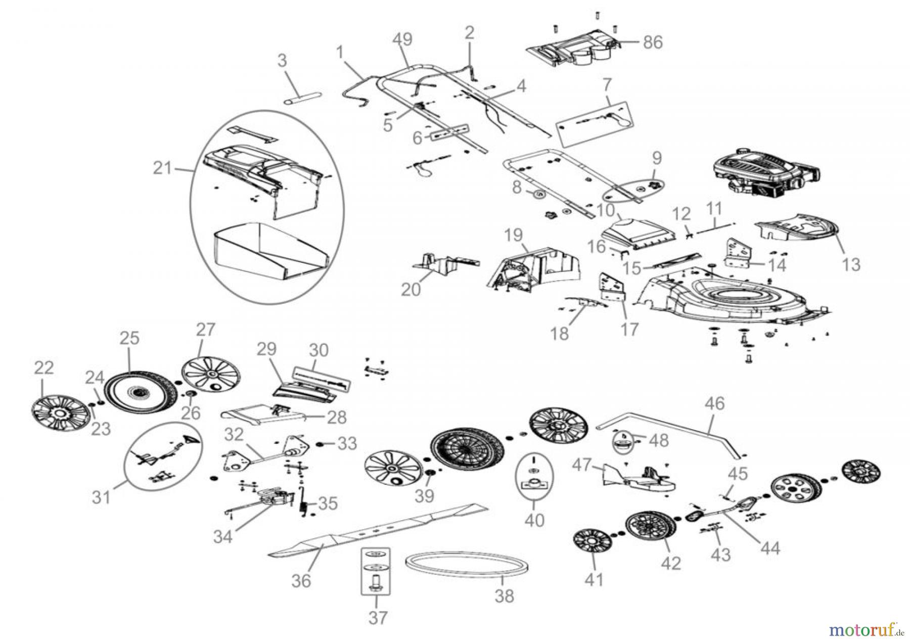 Plus Rasenmäher RASENMÄHER BIG WHEELER 515 4IN1 - 05309 FSL05309-01 Seite 1