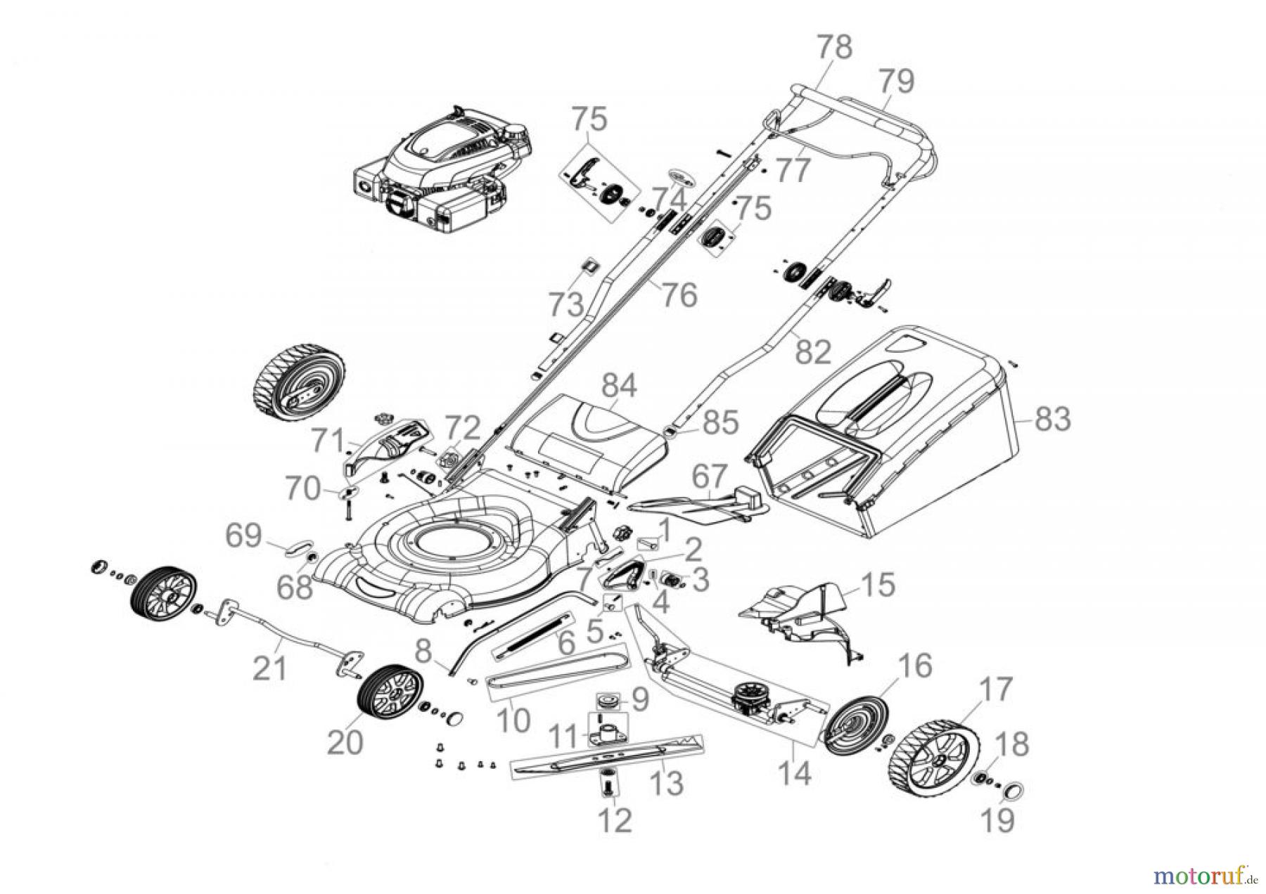 Plus Rasenmäher RASENMÄHER BIG WHEELER 460 4IN1 - 05313 FSL05313-01 seite 1